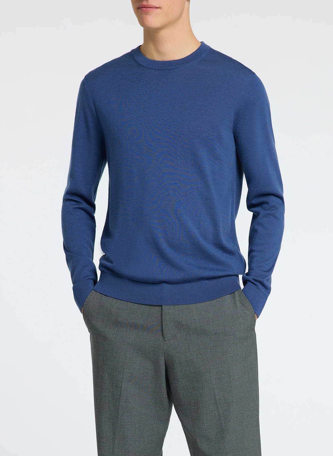 Abidjan wool round-neck sweater SELECTED Blue
