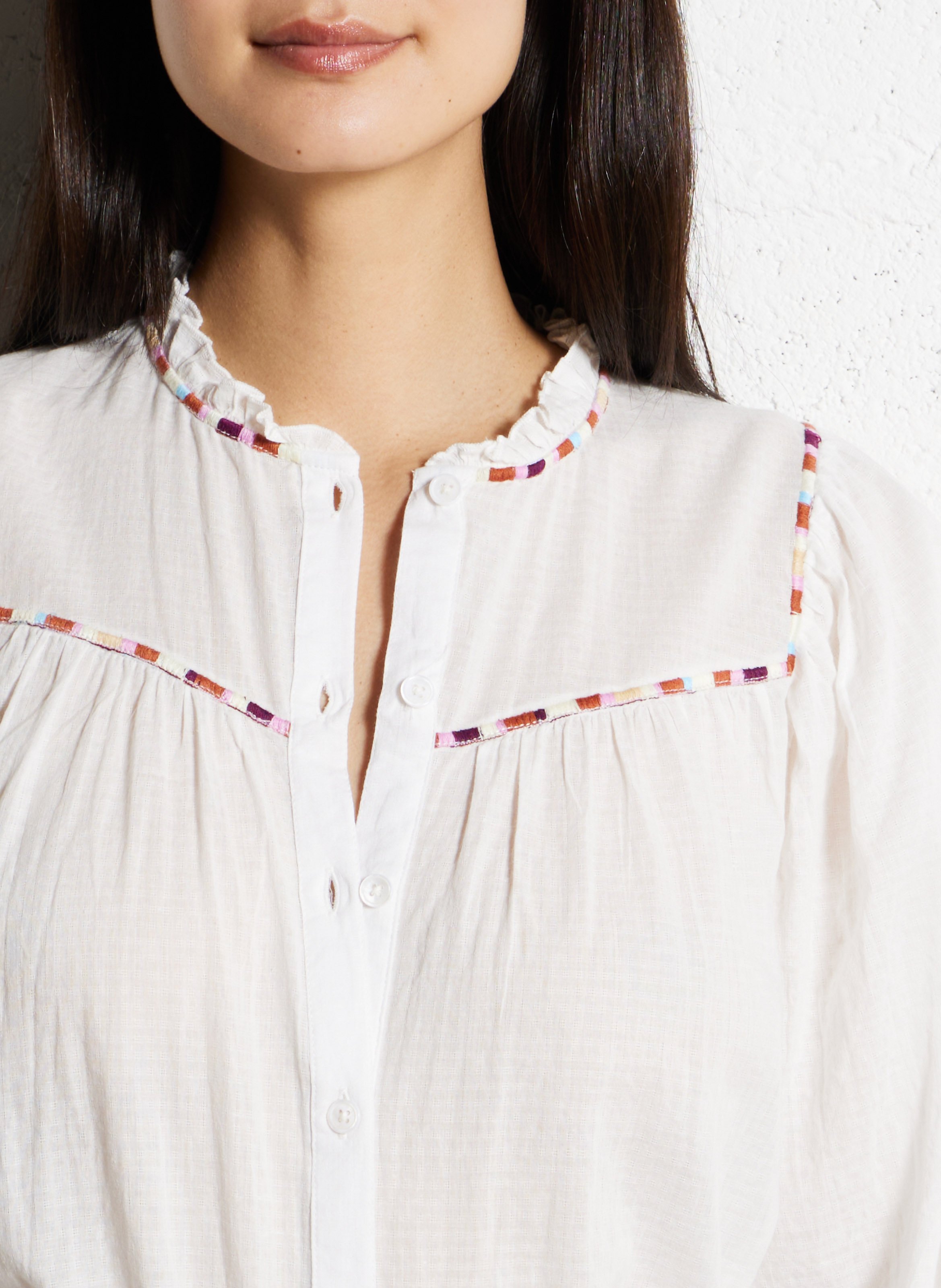 Blouse droite en coton LA PETITE ETOILE Blanc