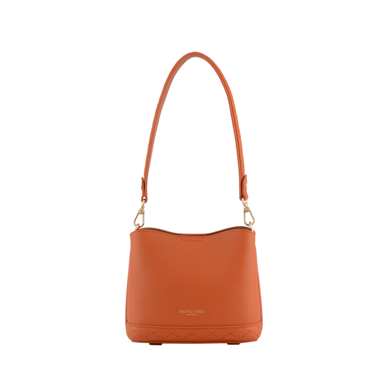 Satchel - cowhide leather POURCHET Orange