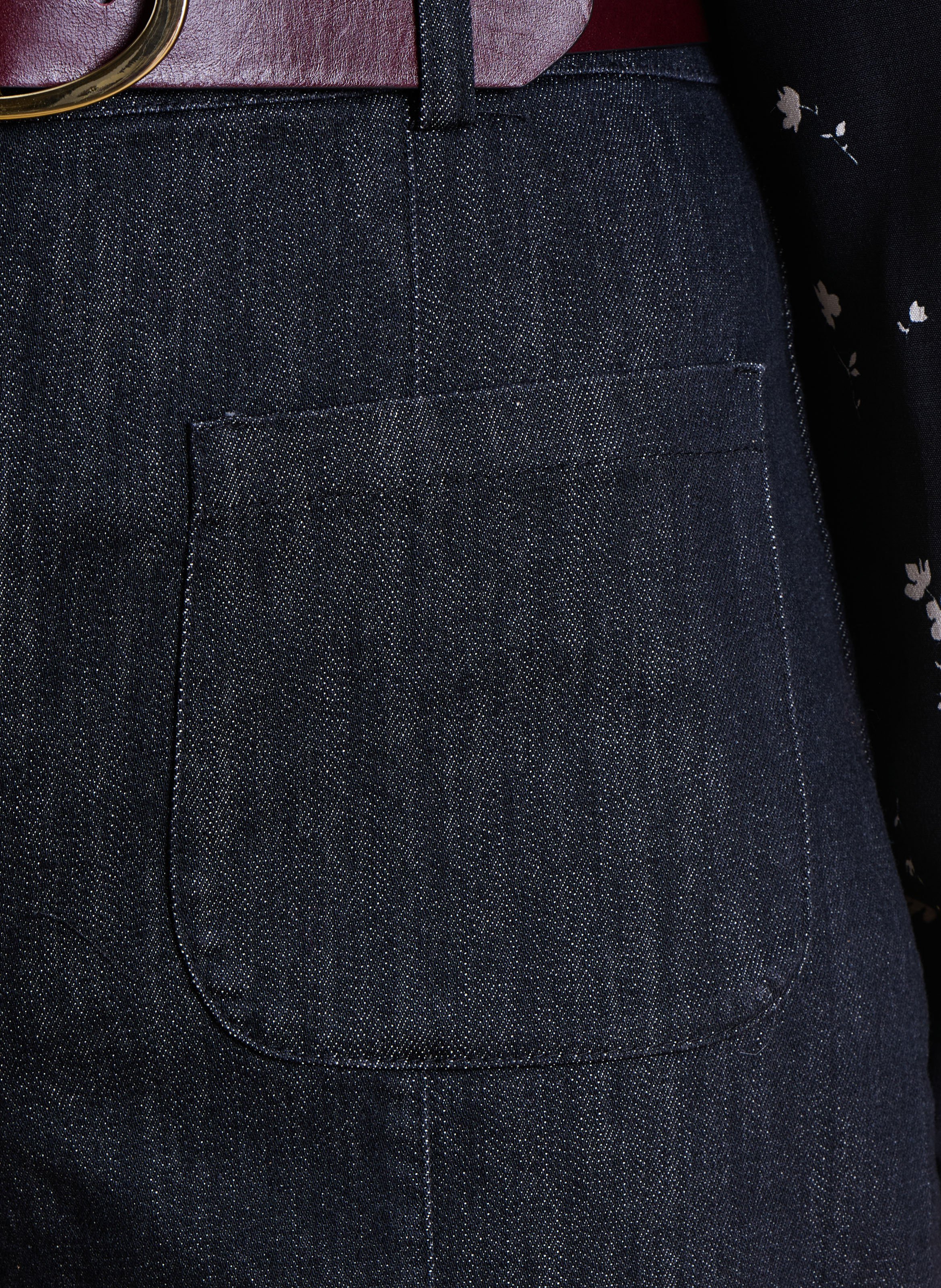 Jean flare bootcut en coton mélangé  LA FEE MARABOUTEE Noir