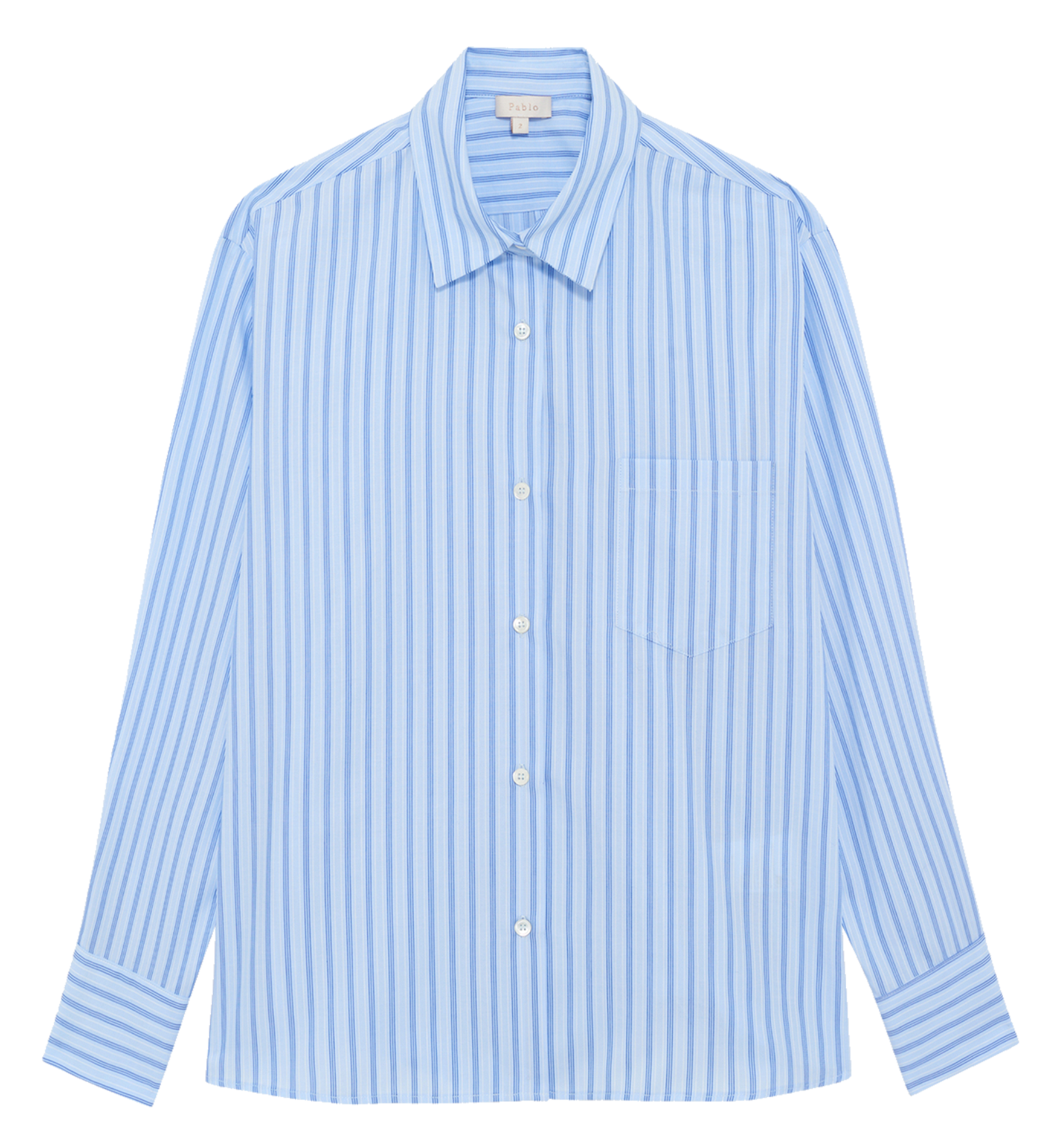 Shirt with classic collar in stripes PABLO Blue