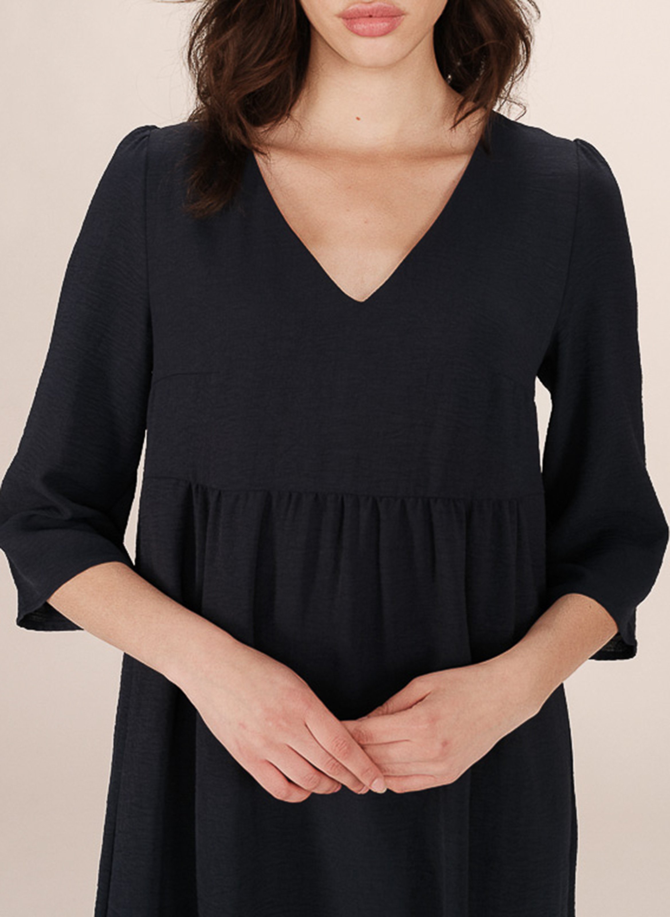 Short plain V-neck dress GRACE ET MILA Blue