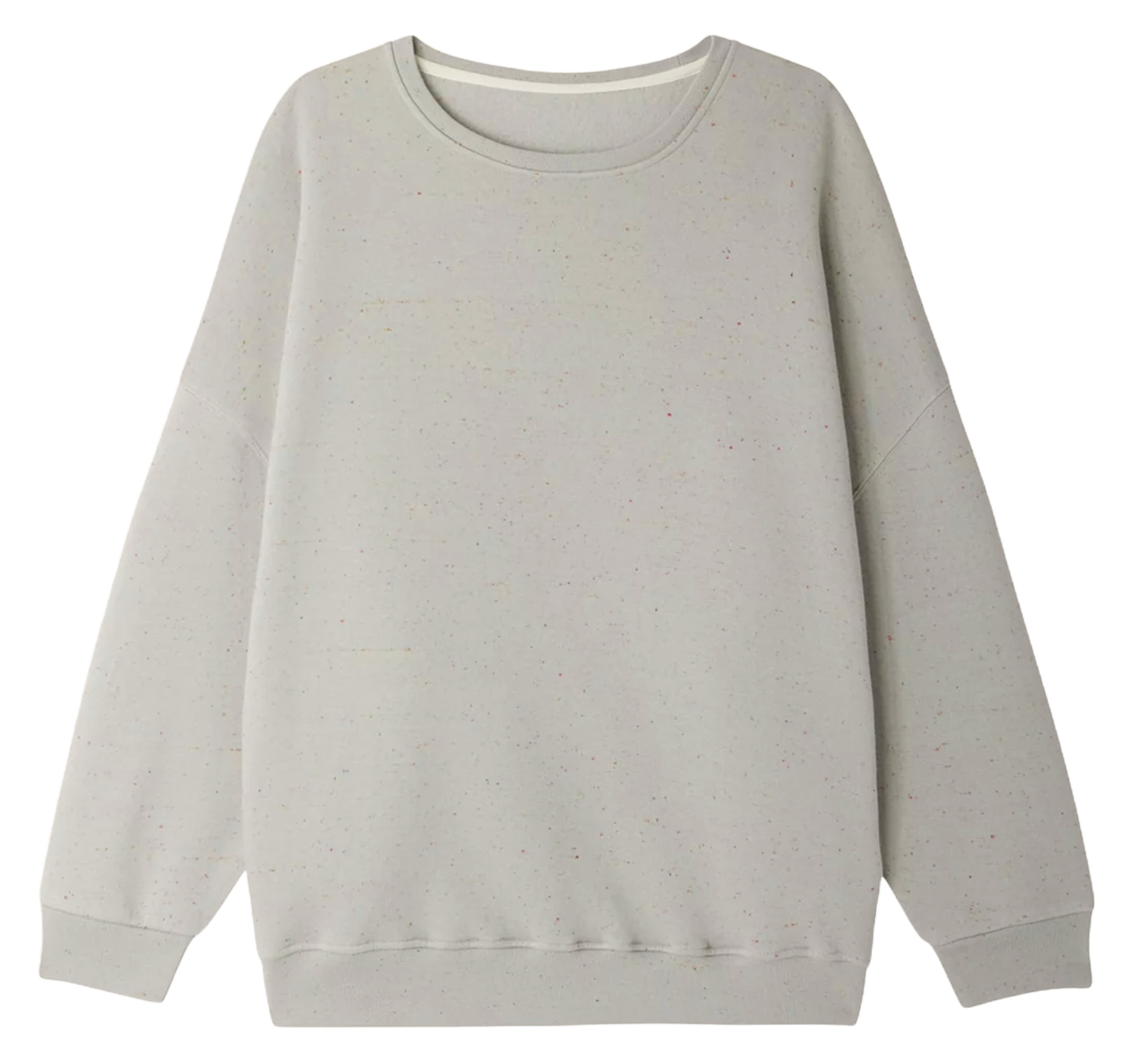 Loose-fit round-neck flecked organic cotton-blend sweater SESSUN Blue