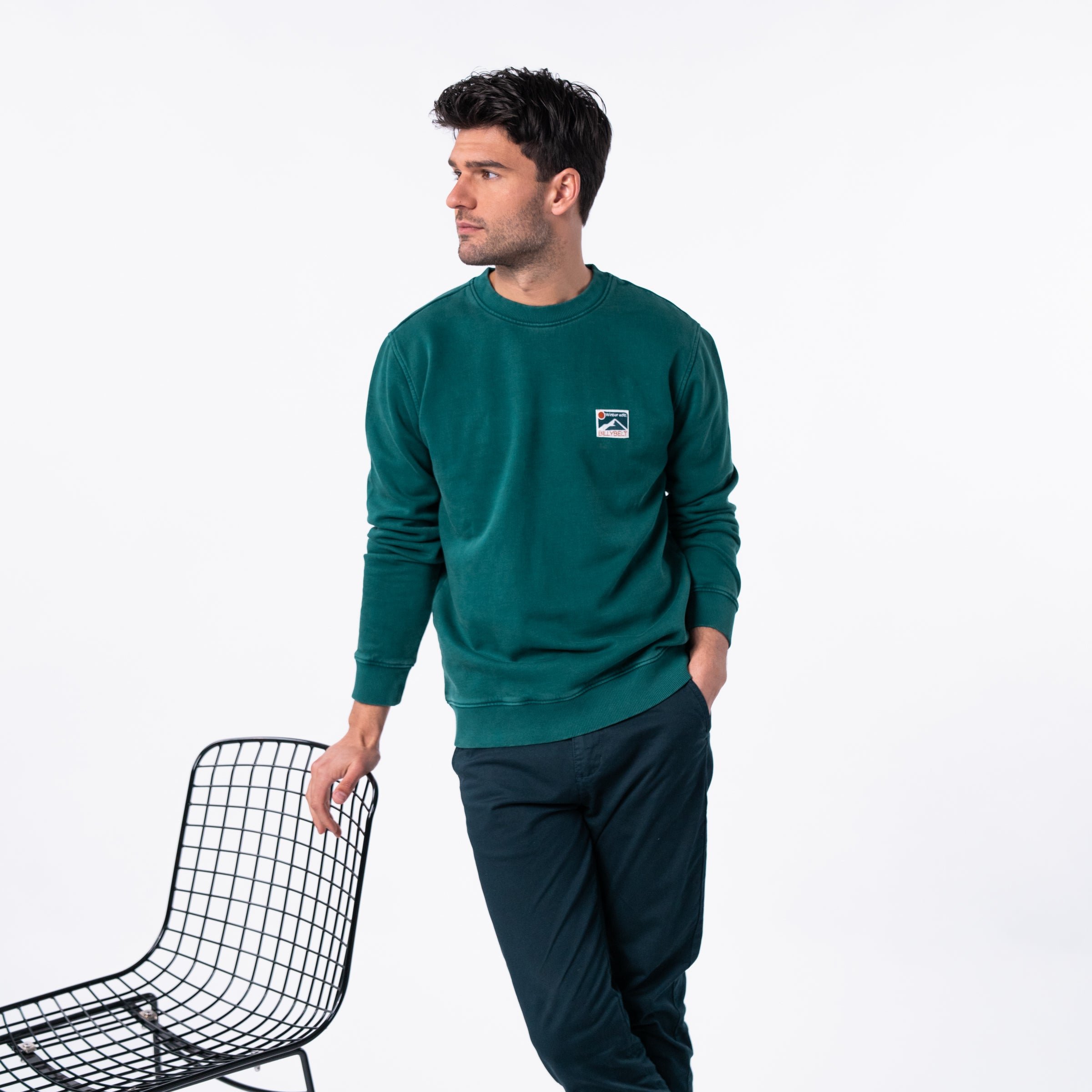 Organic cotton winter sweatshirt BILLYBELT Green