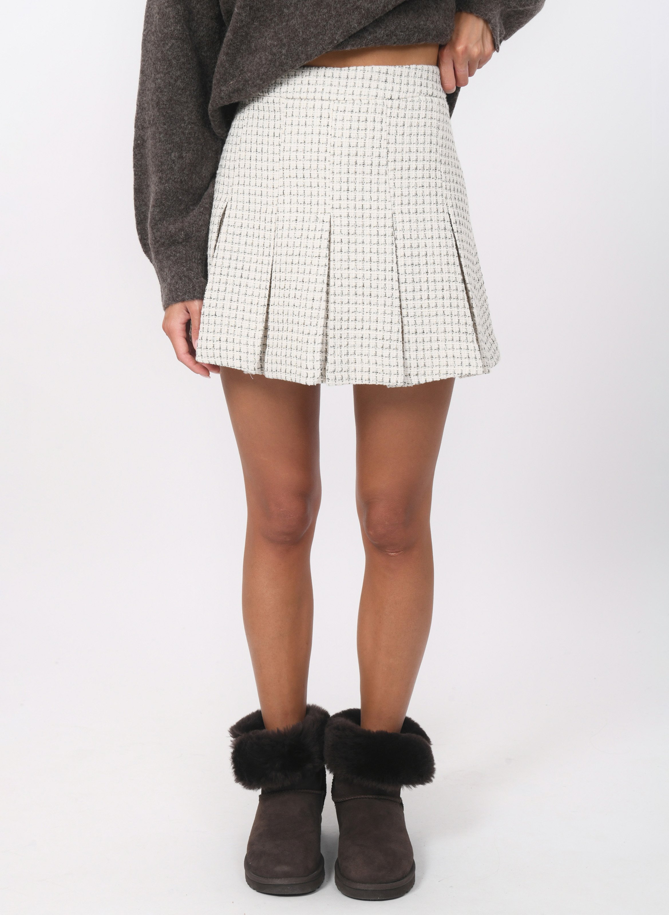 Jupe courte en tweed KOOKAI Blanc