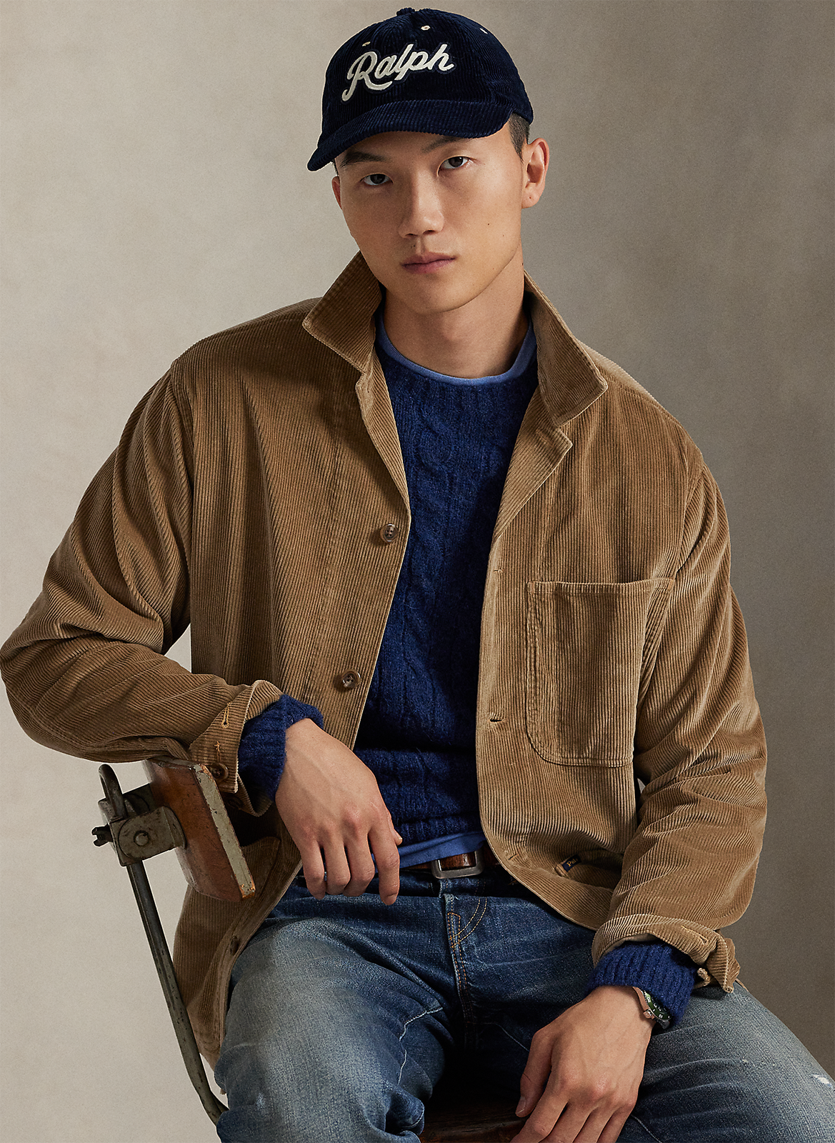 Surchemise droite en coton POLO RALPH LAUREN Beige