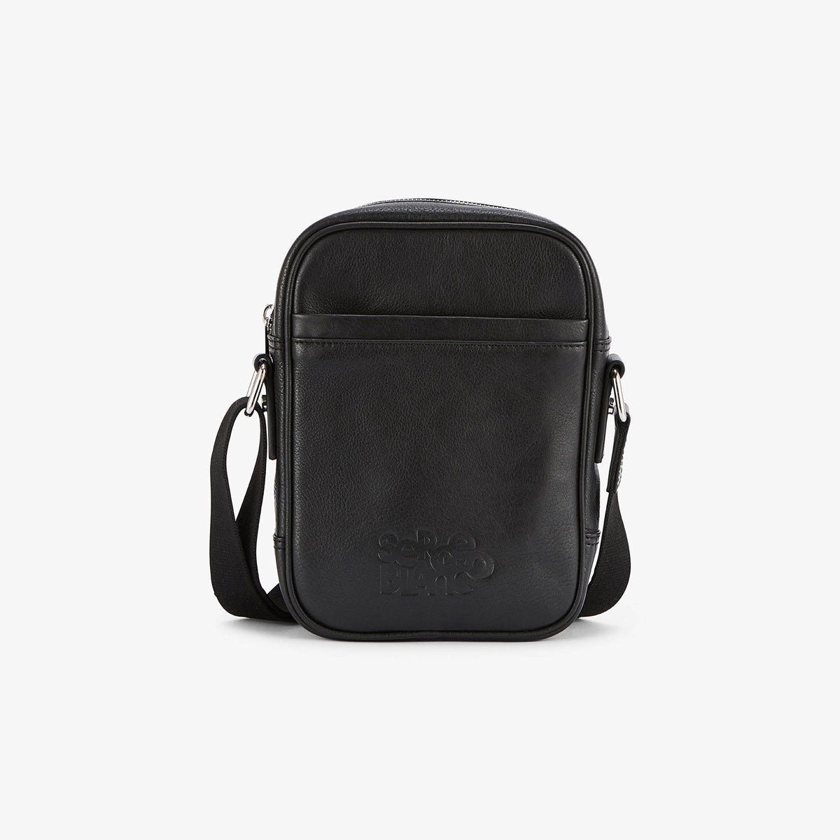 Small leather crossbody bag with embossed logo SERGE BLANCO Black