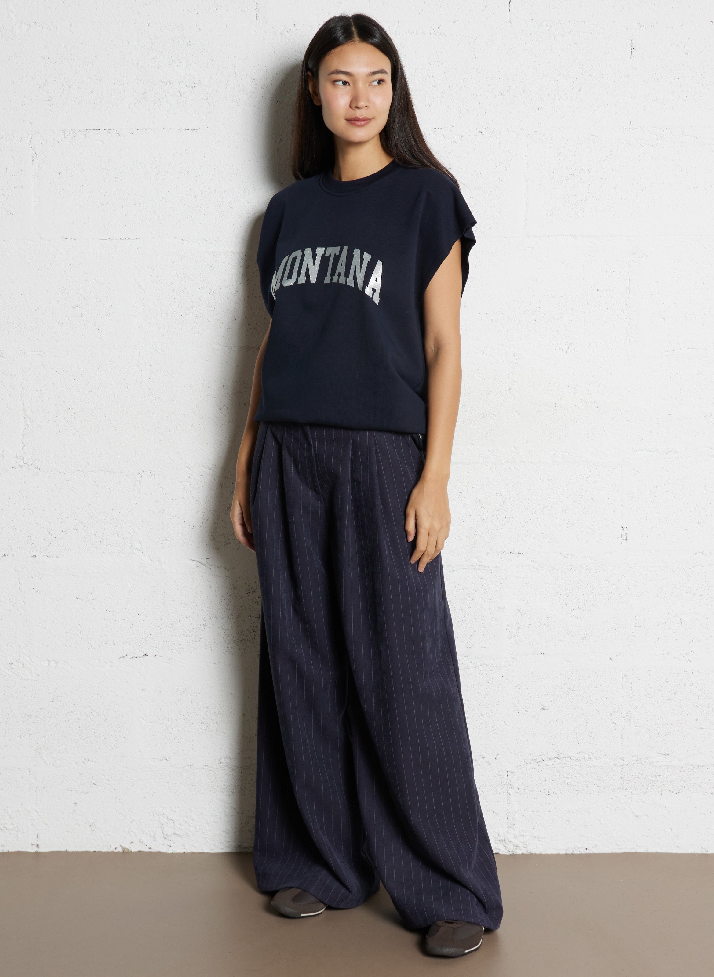 Pantalon palazzo à rayures PLEASE Bleu