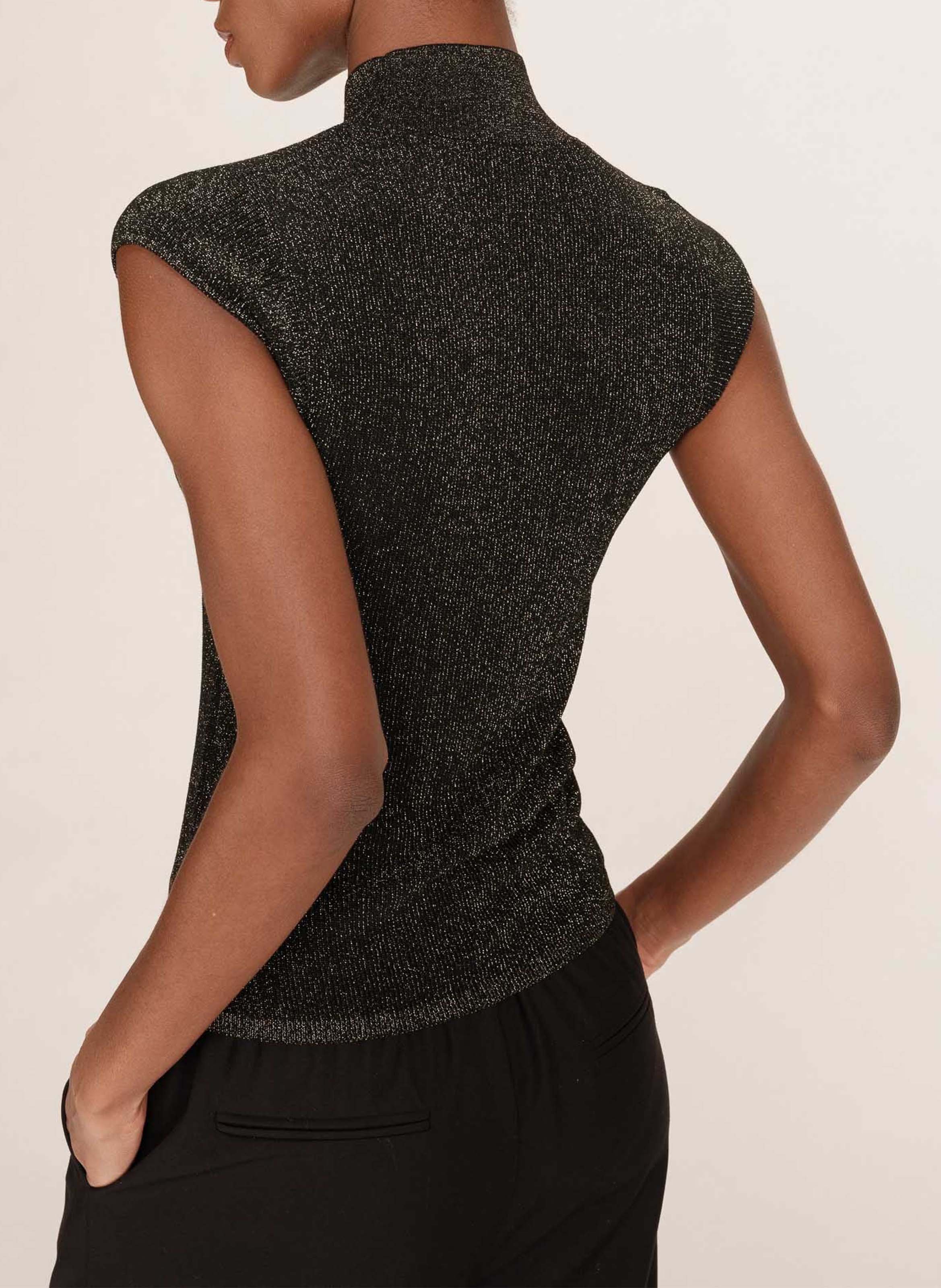 High-neck knit top with glittery thread GRACE ET MILA Golden