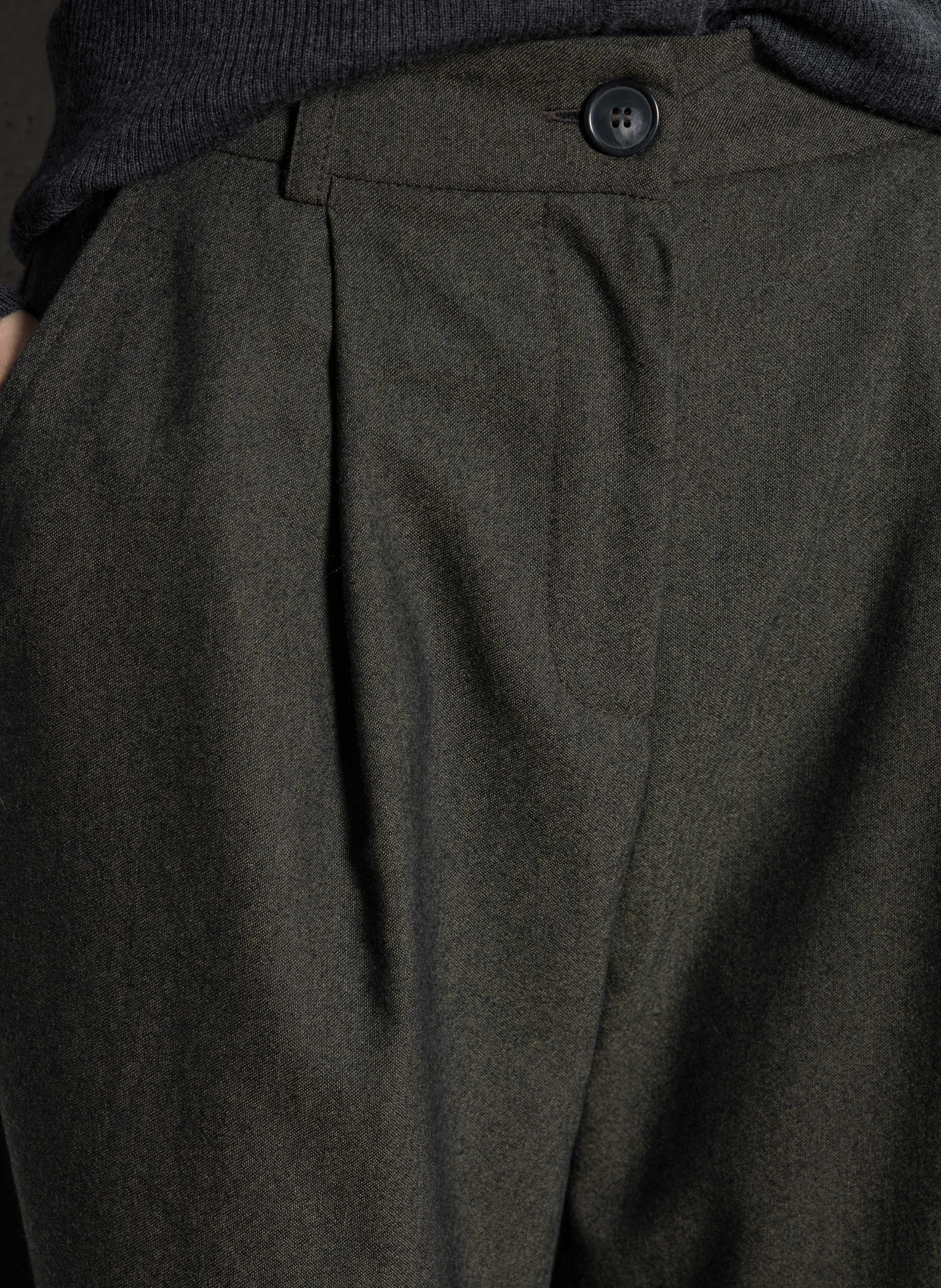 Declic wool-blend loose-fit trousers DES PETITS HAUTS Green