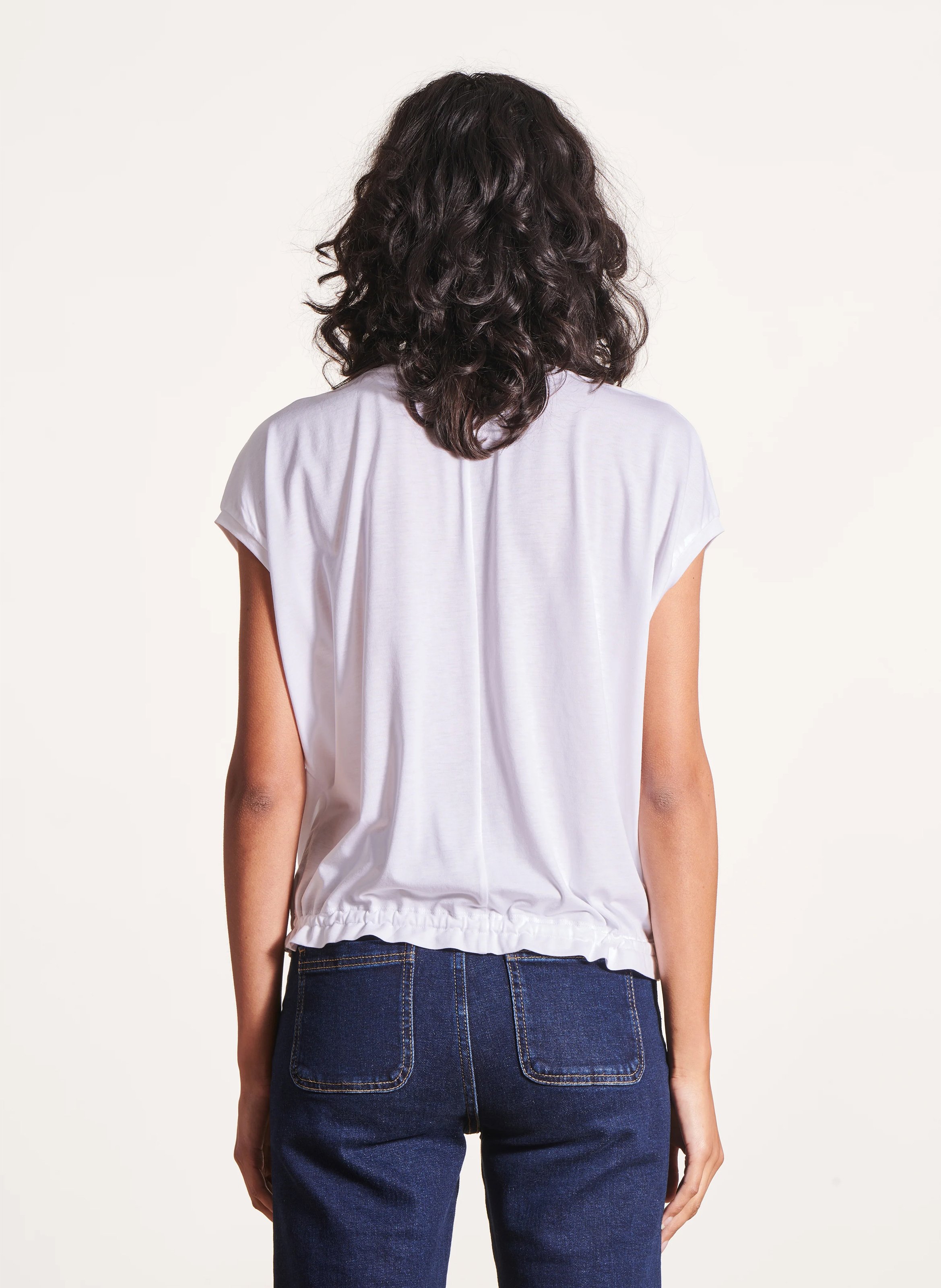 Flowing cotton-blend T-shirt LA FEE MARABOUTEE White