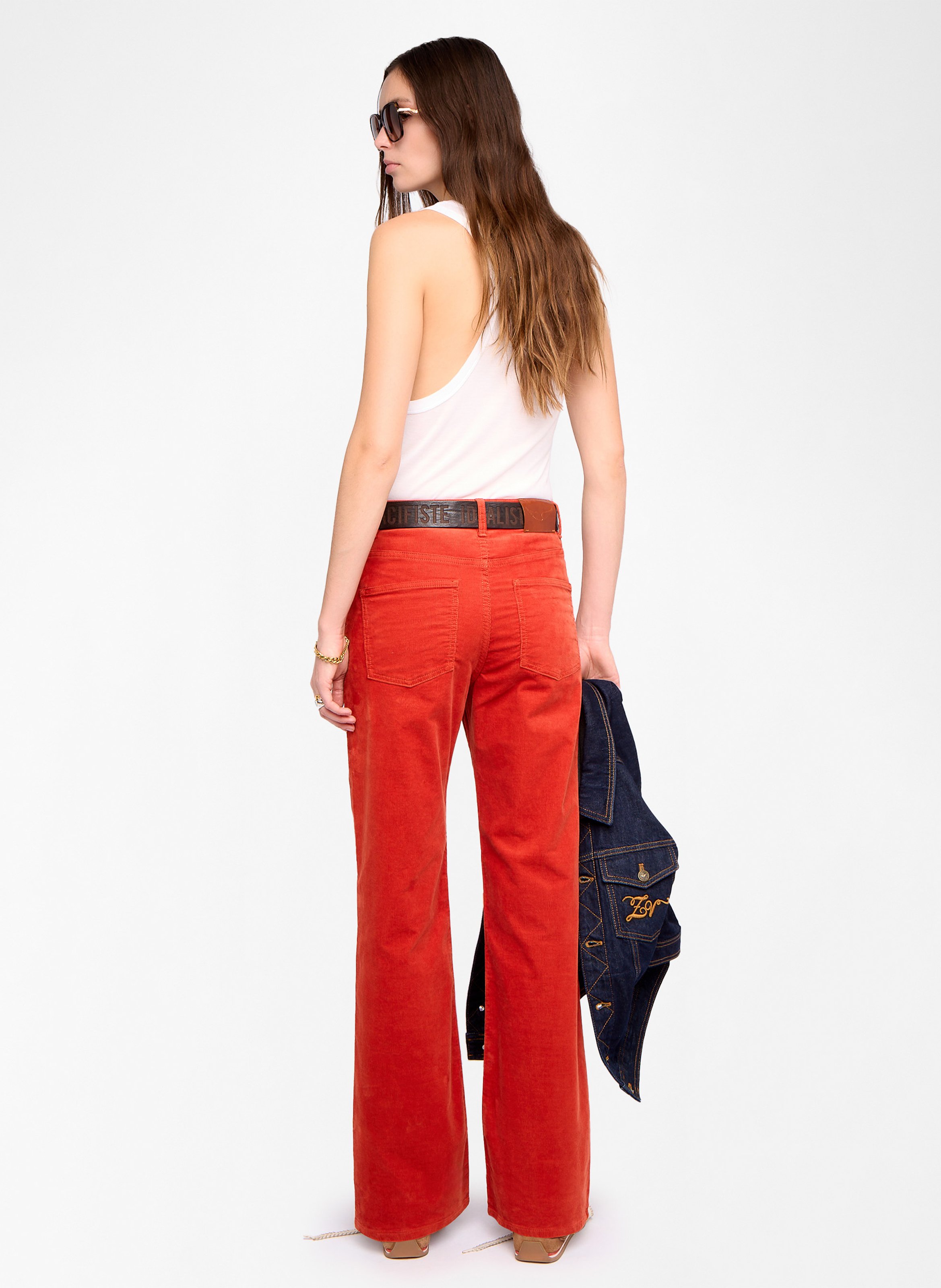 Plain high-waisted straight-cut pants ZADIG&VOLTAIRE Orange