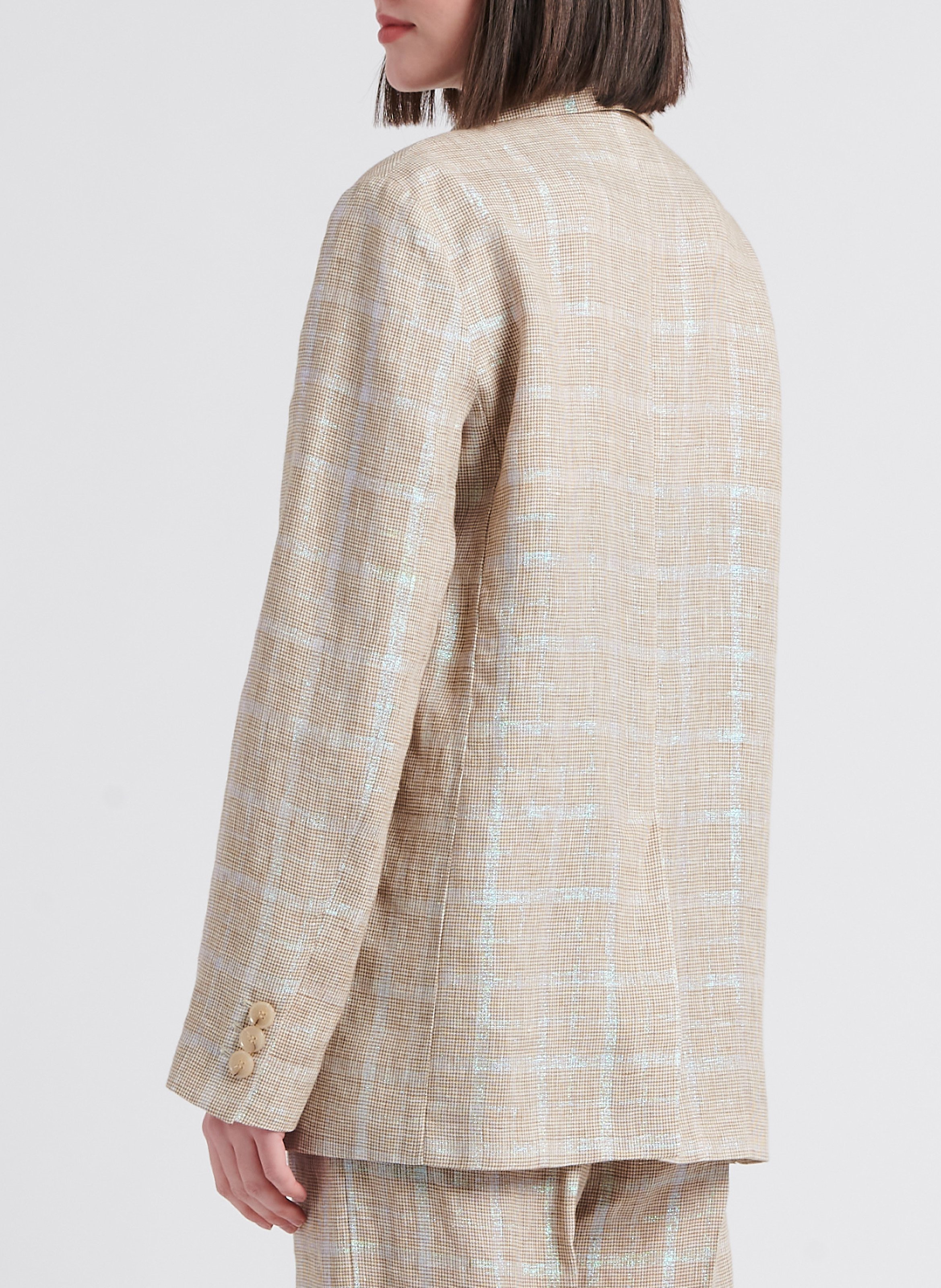 Veste de tailleur droite brillante ATTIC AND BARN Beige