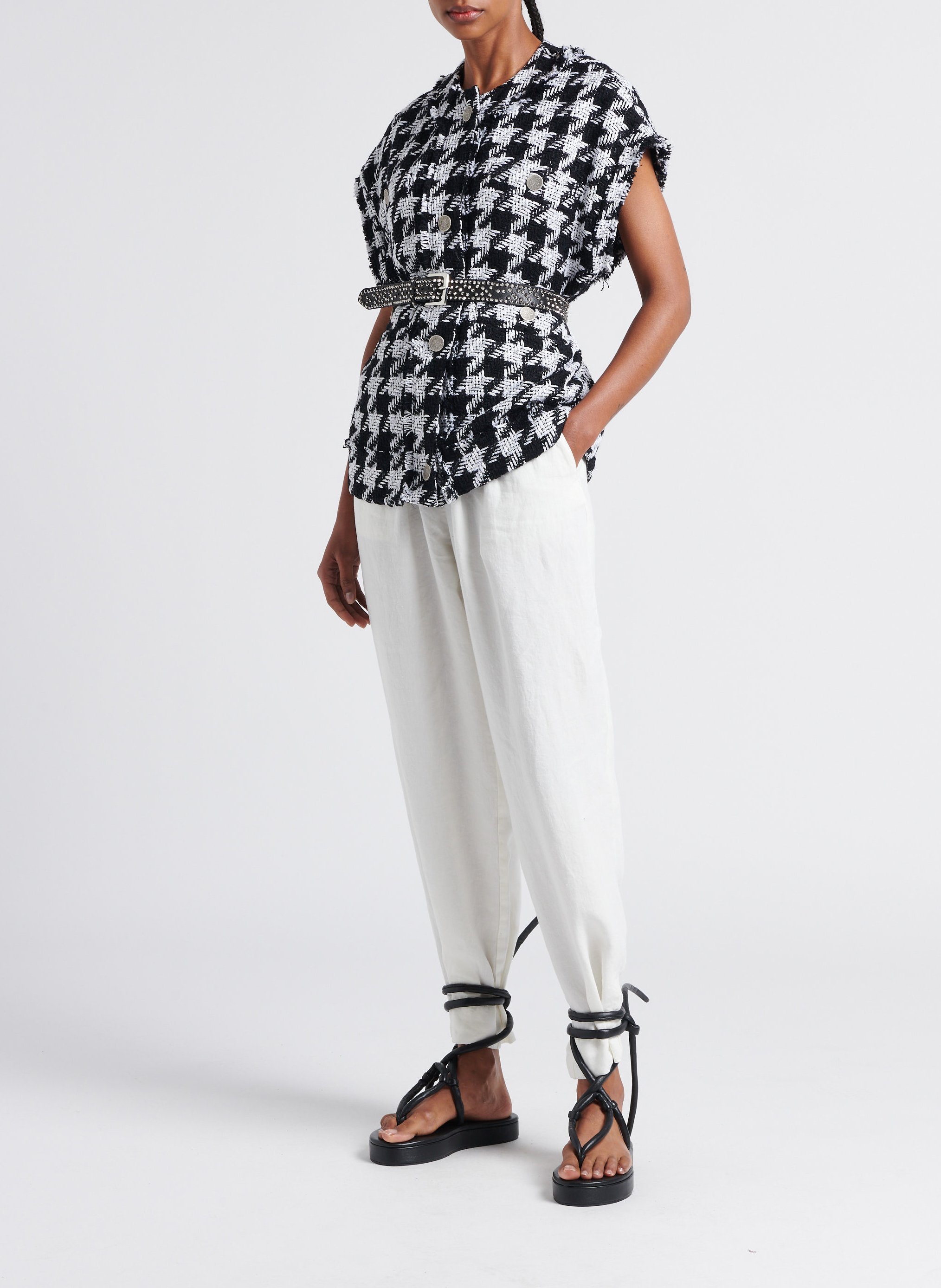 Veste col rond en coton mélangé IRO Noir