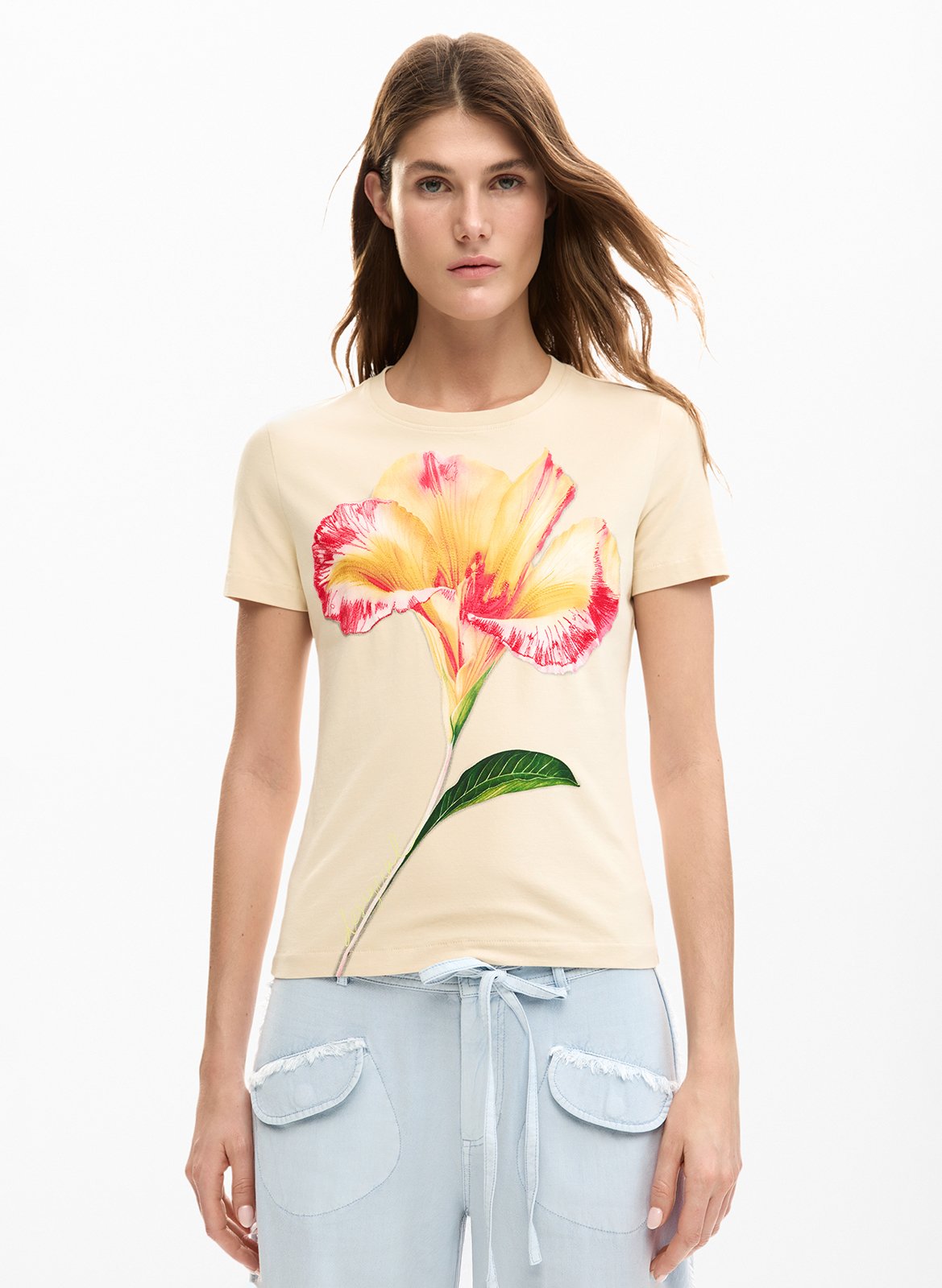 Jacksonville - T-Shirt mit Rundhalsausschnitt aus Baumwoll-Mix DESIGUAL Weiss