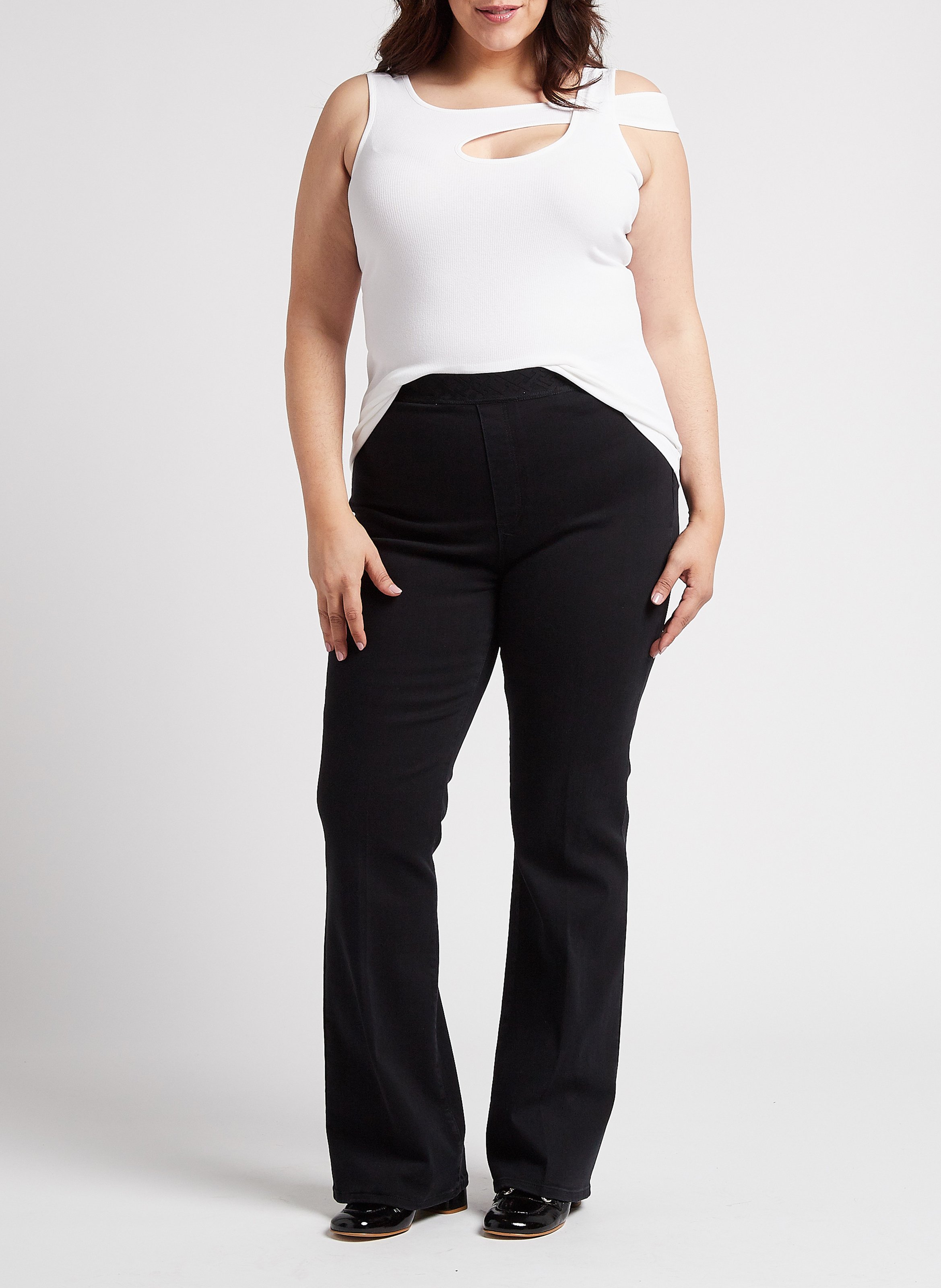 Rundhals-Top mit Schulter-Cut-out PERSONA by Marina Rinaldi Weiss