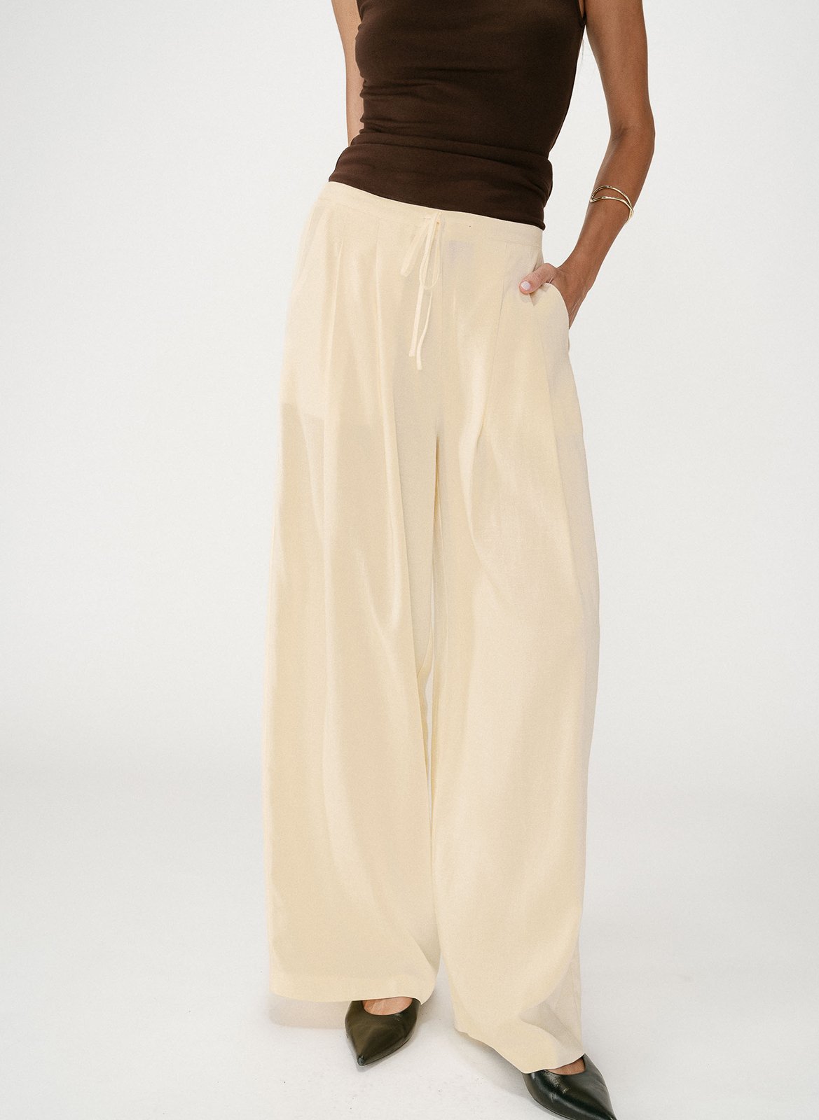 Weit geschnittene Hose GRACE ET MILA Gelb