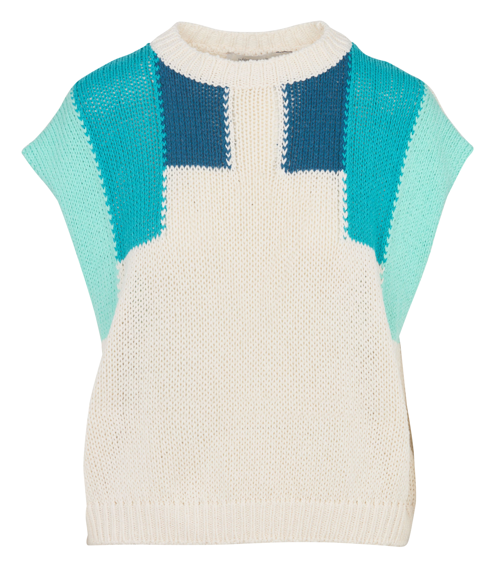 Pull ample col rond jacquard en coton recyclé mélangé LA FEE MARABOUTEE