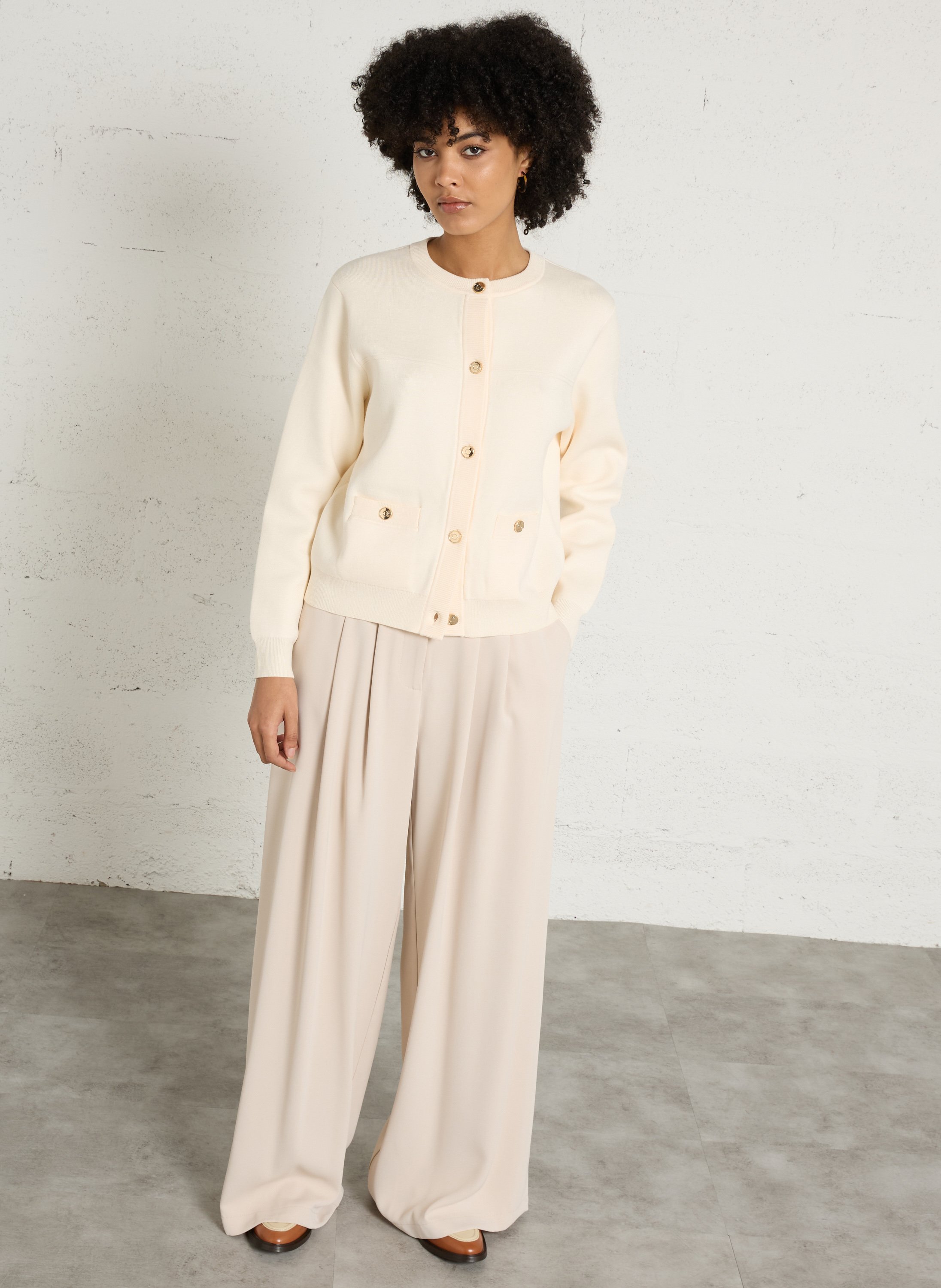 Round-neck cardigan MAISON 123 White