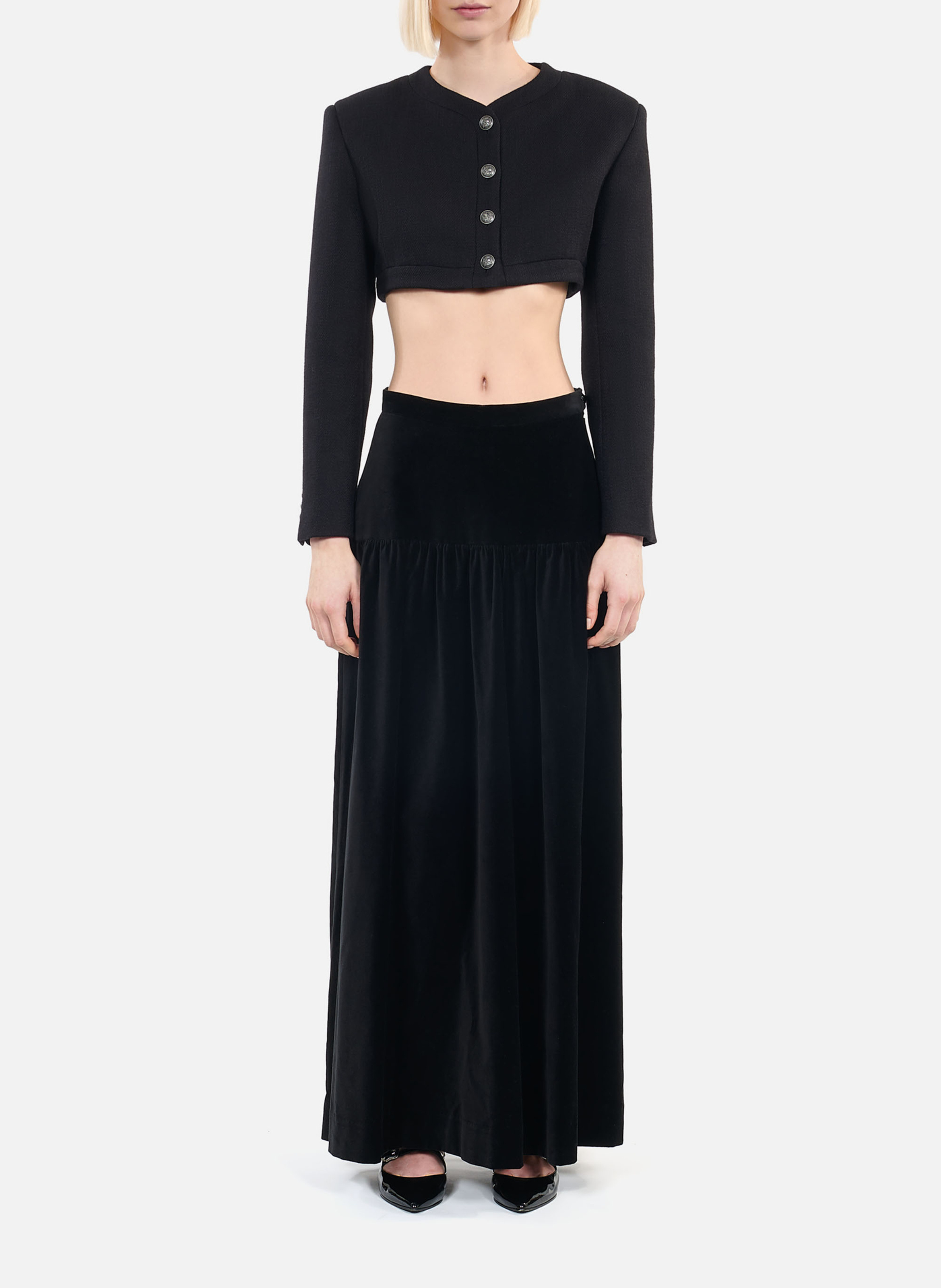 Rechte ronde hals vest van wol en katoenmix THE KOOPLES Zwart