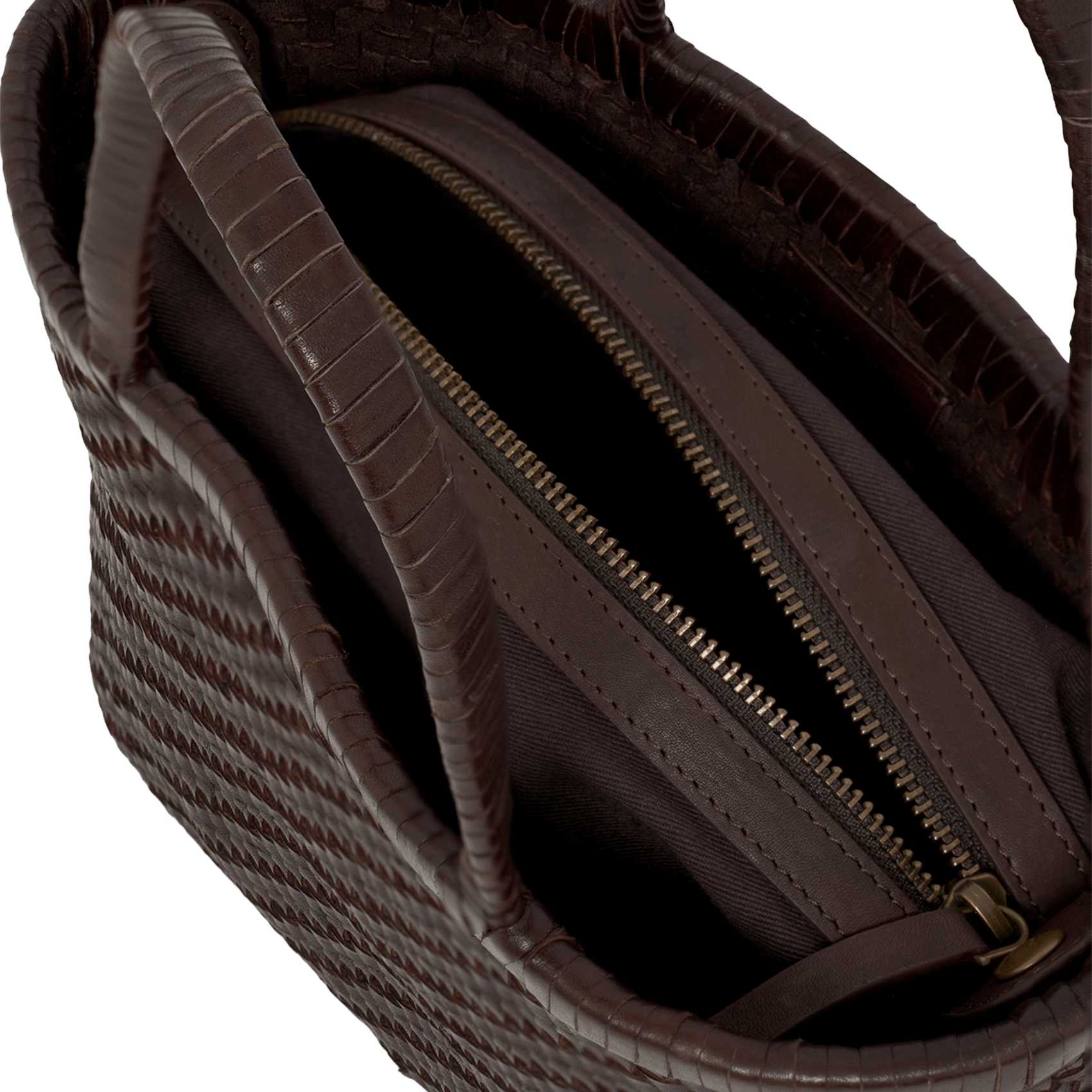 Geflochtene Leder Umhängetasche PABLO Braun