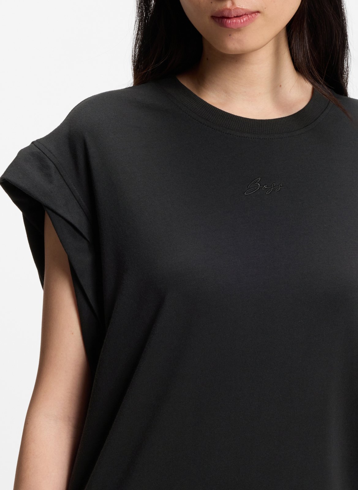 Straight midi dress with split BOSS Black