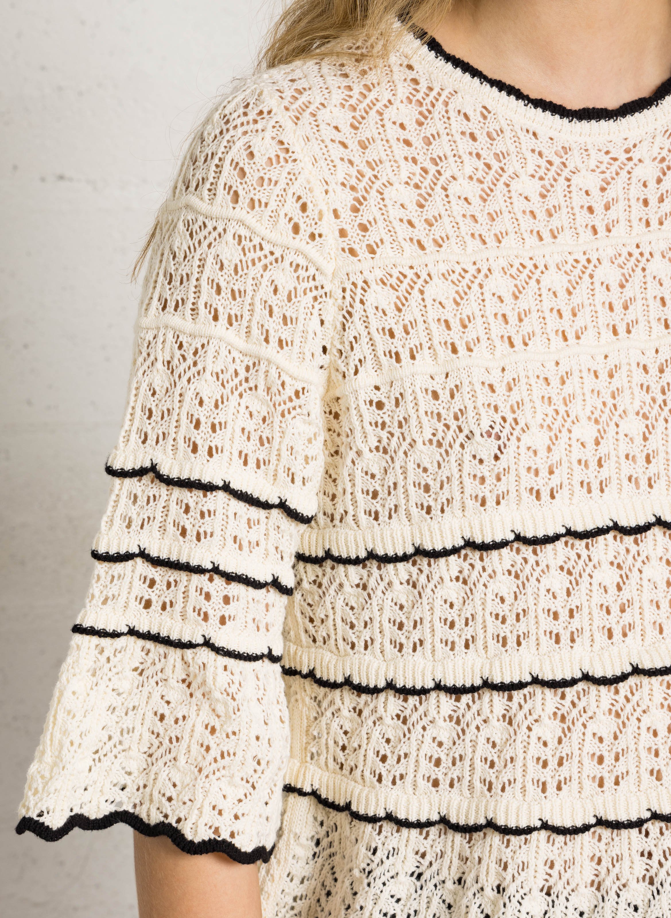Pull court ample en coton PETITE MENDIGOTE Beige