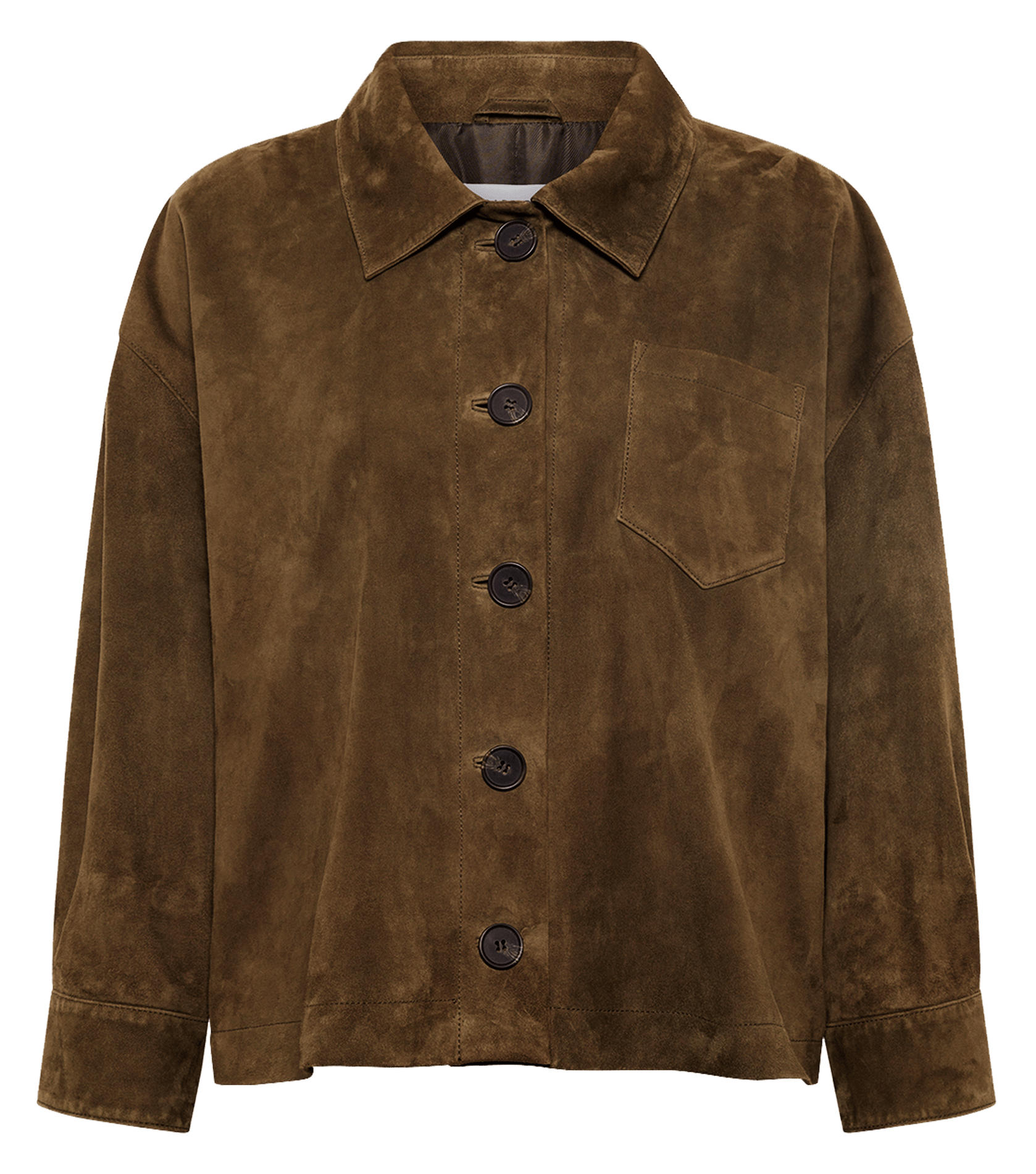 Veste droite en cuir velours GERARD DAREL Kaki