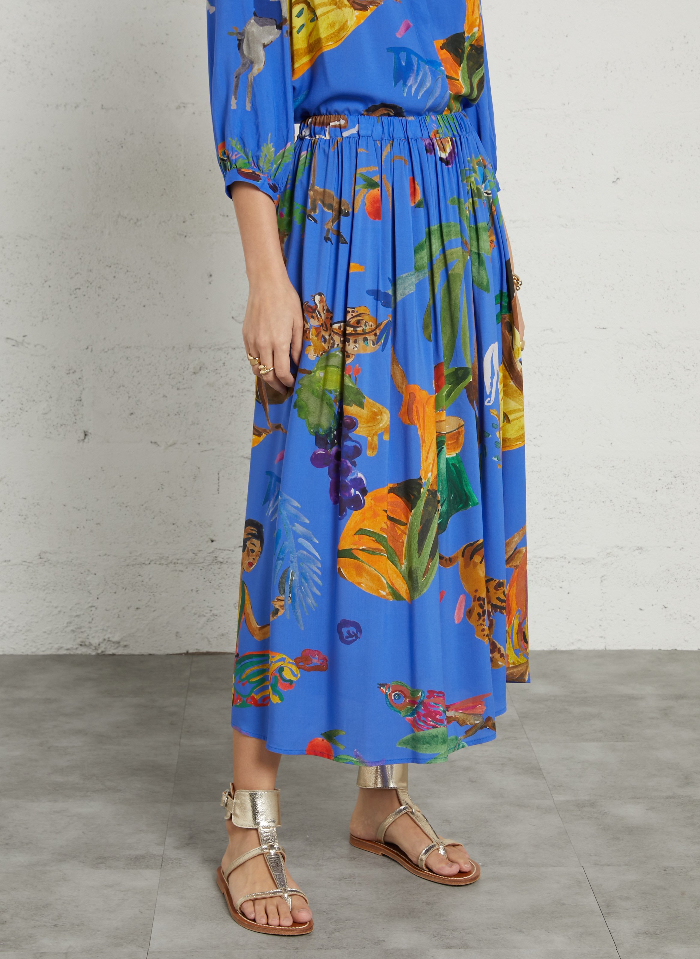 Anel - Bedruckter Midirock G.KERO Blau