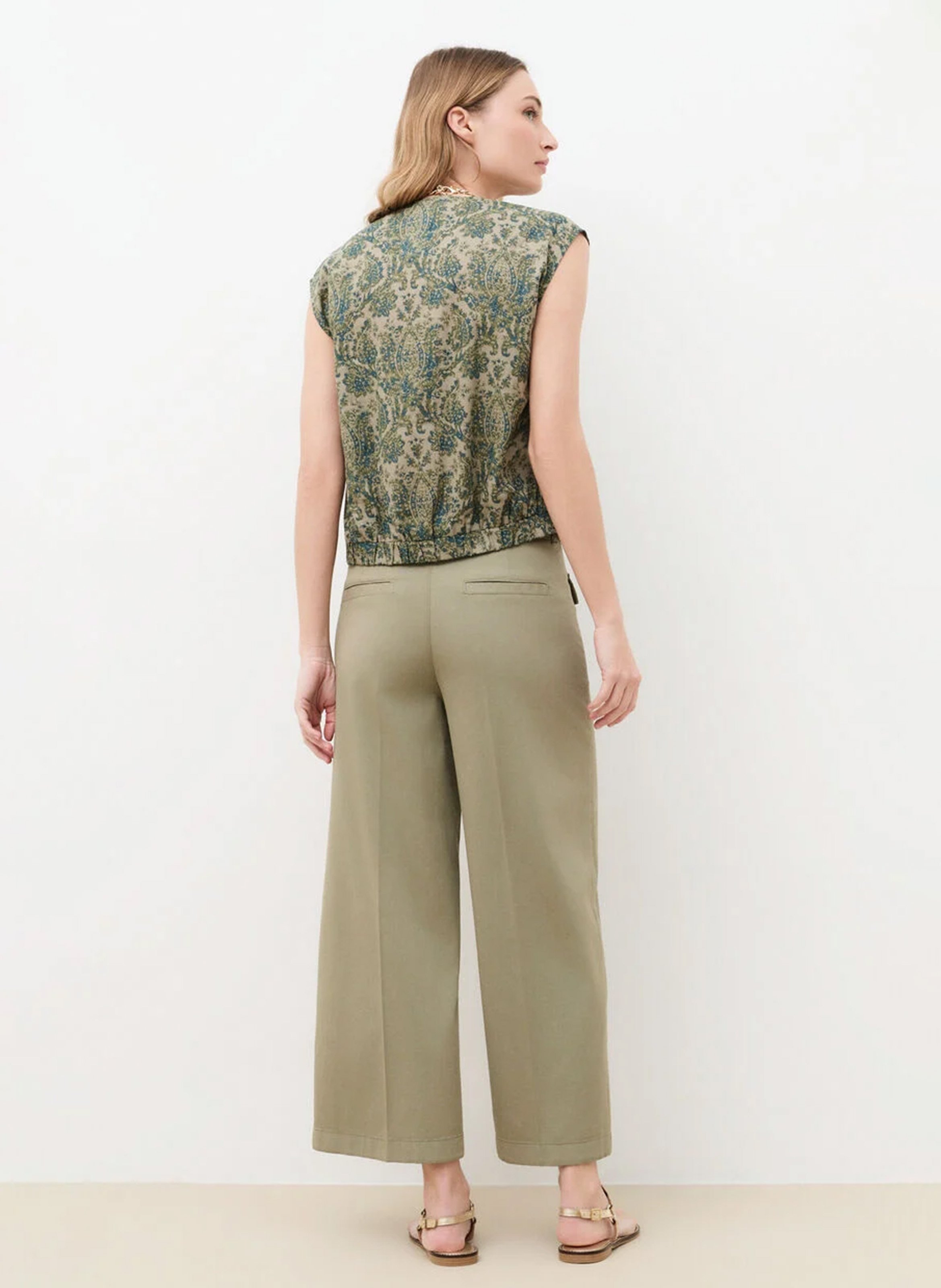 Top col V en coton CAROLL Vert