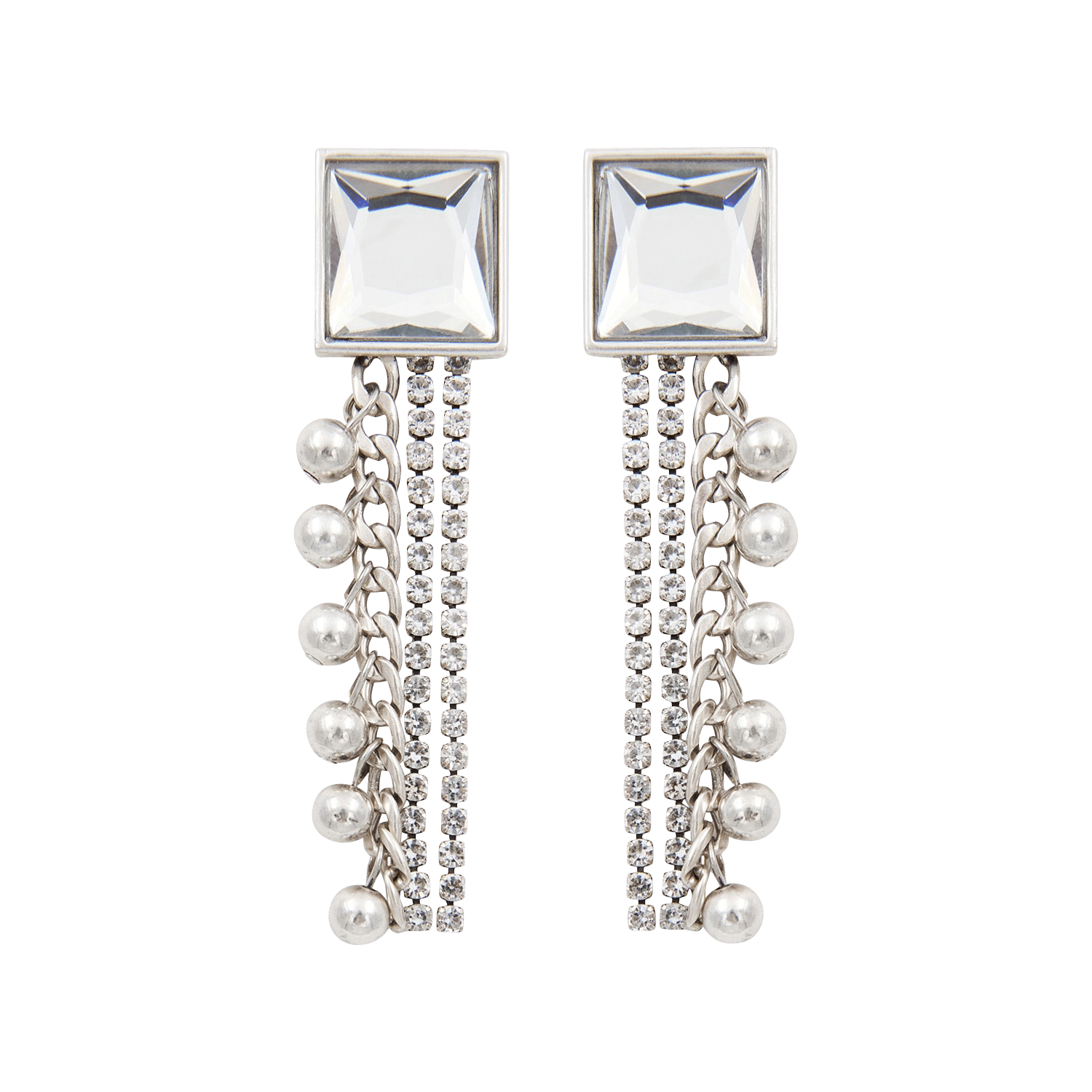 Boucles d'oreilles pendantes à strass ESSENTIEL ANTWERP Argent