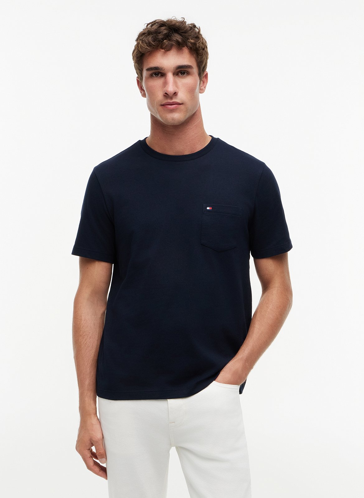 Baumwoll-Pullover mit Rundhalsausschnitt TOMMY HILFIGER Blau