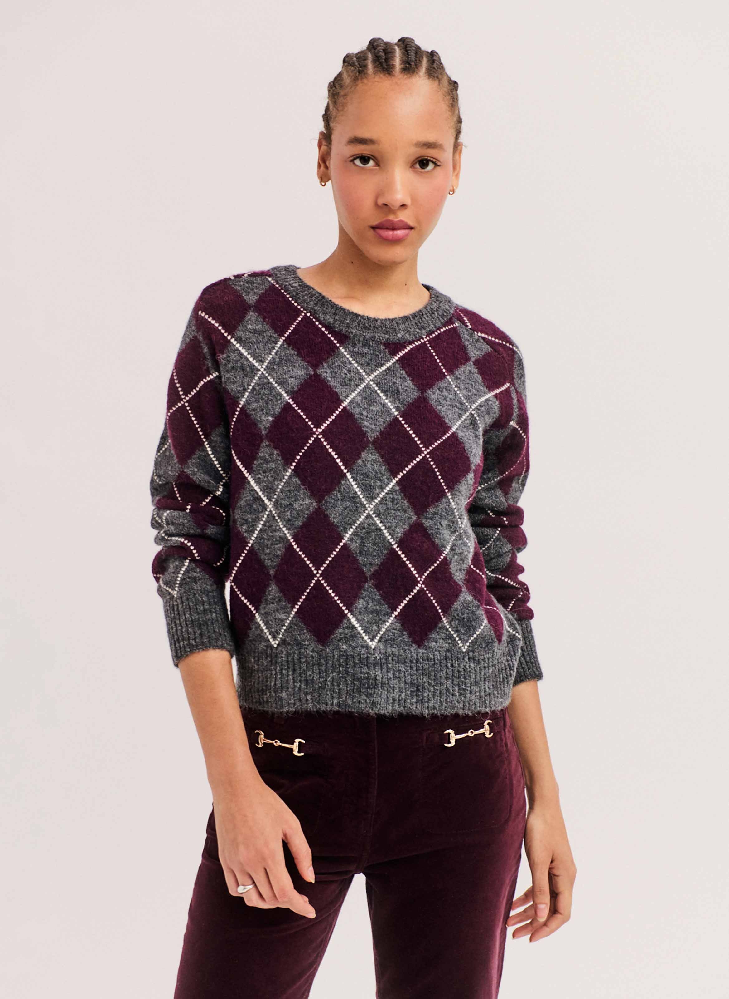 Round-neck straight sweater PABLO Red