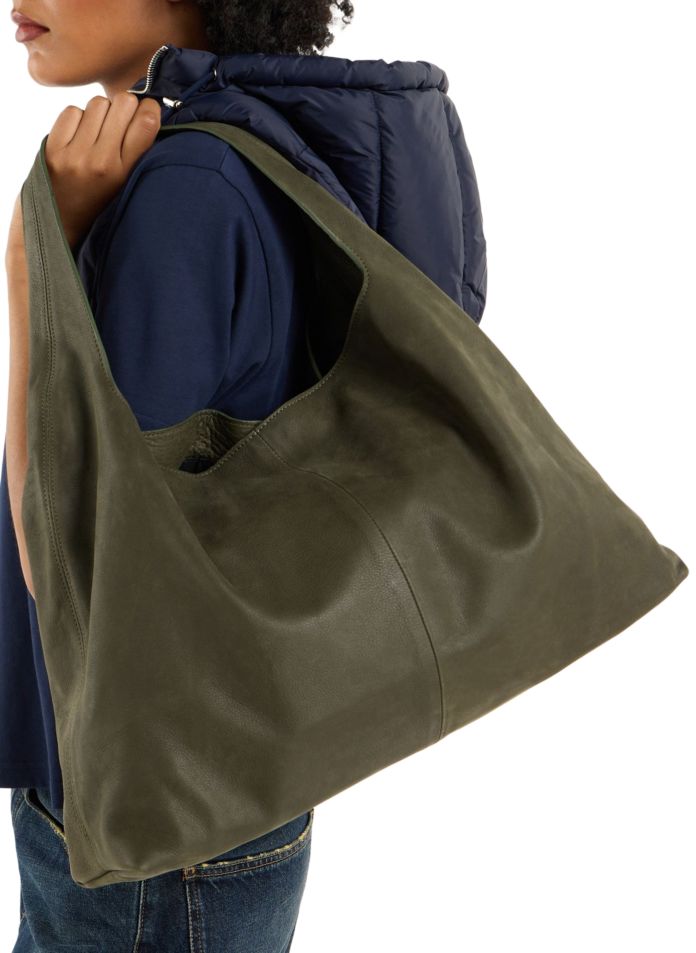 Handbag in cowhide leather henri SAISON 1865 Khaki
