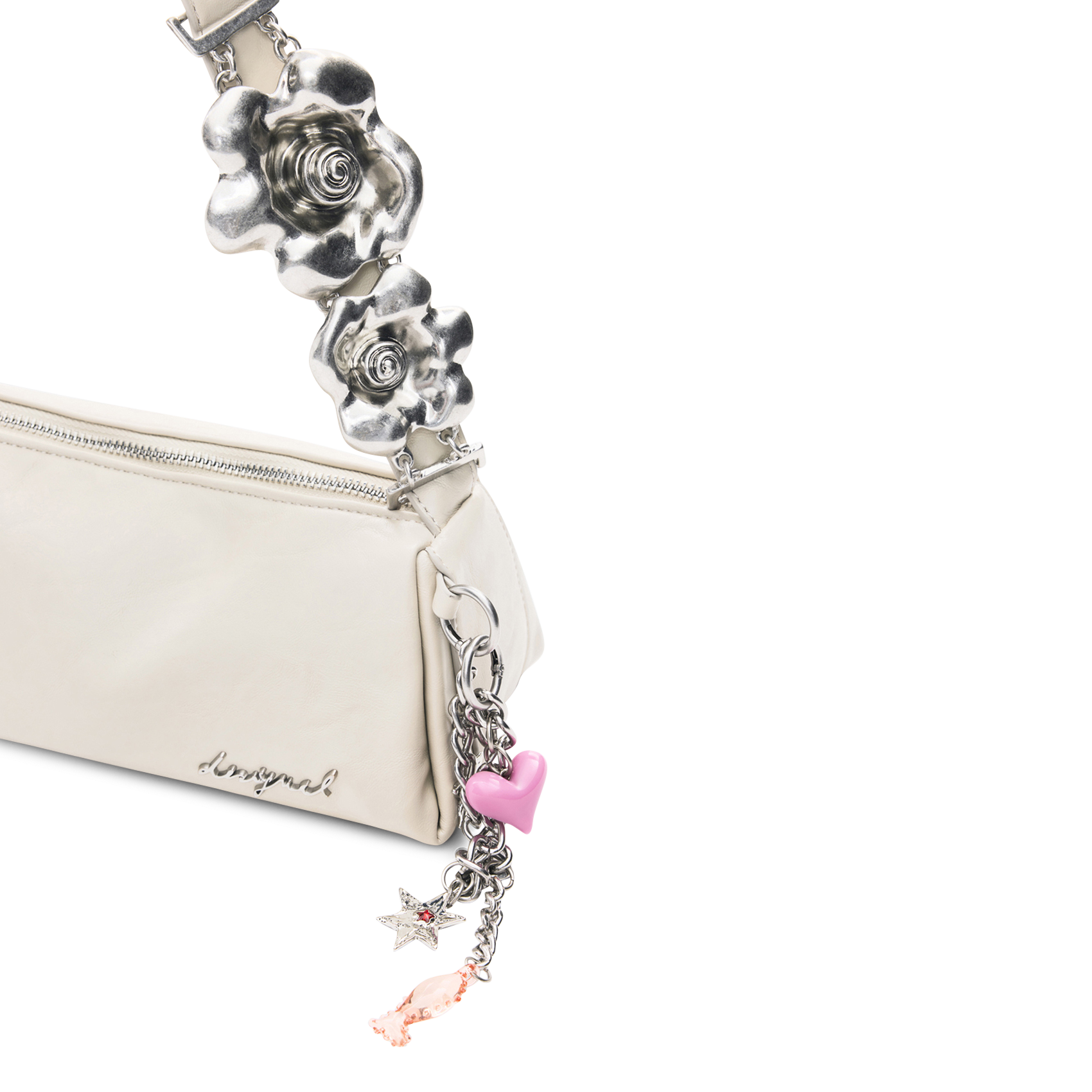 Leather-look shoulder bag DESIGUAL White