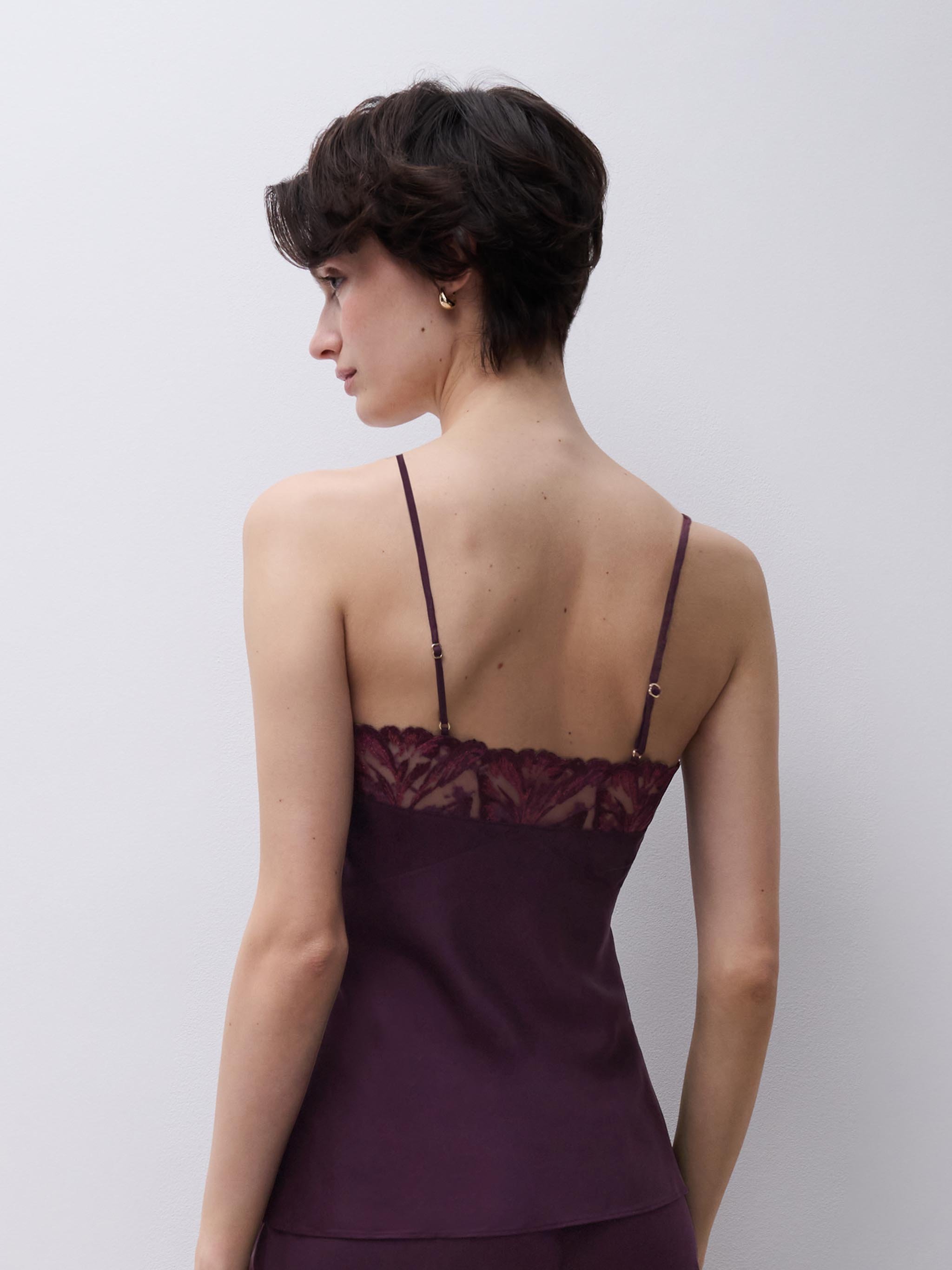 Floral embroidered camisole CHANTELLE Purple
