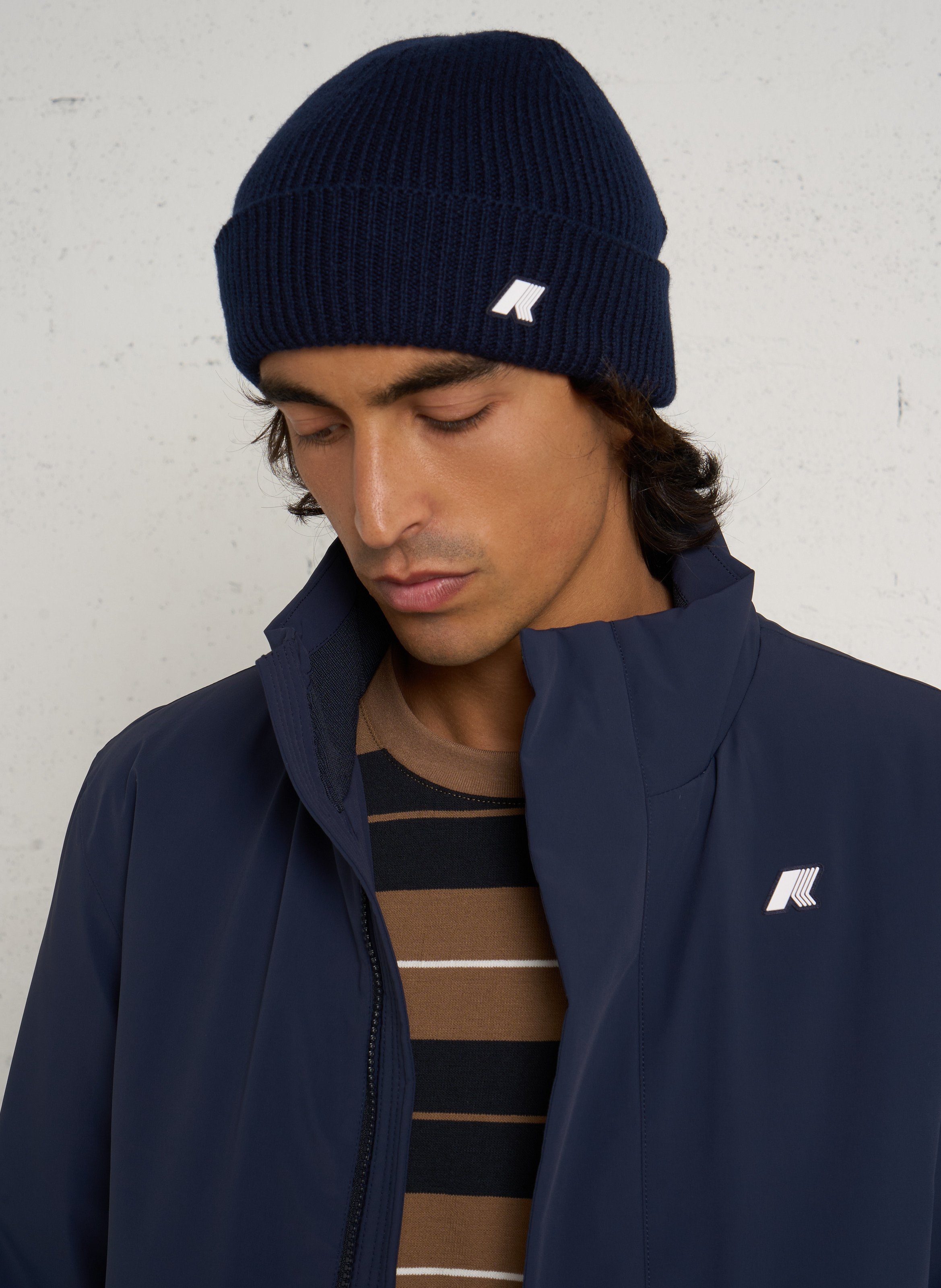 Gerade geschnittene Jacke mit Stehkragen K-WAY Blau