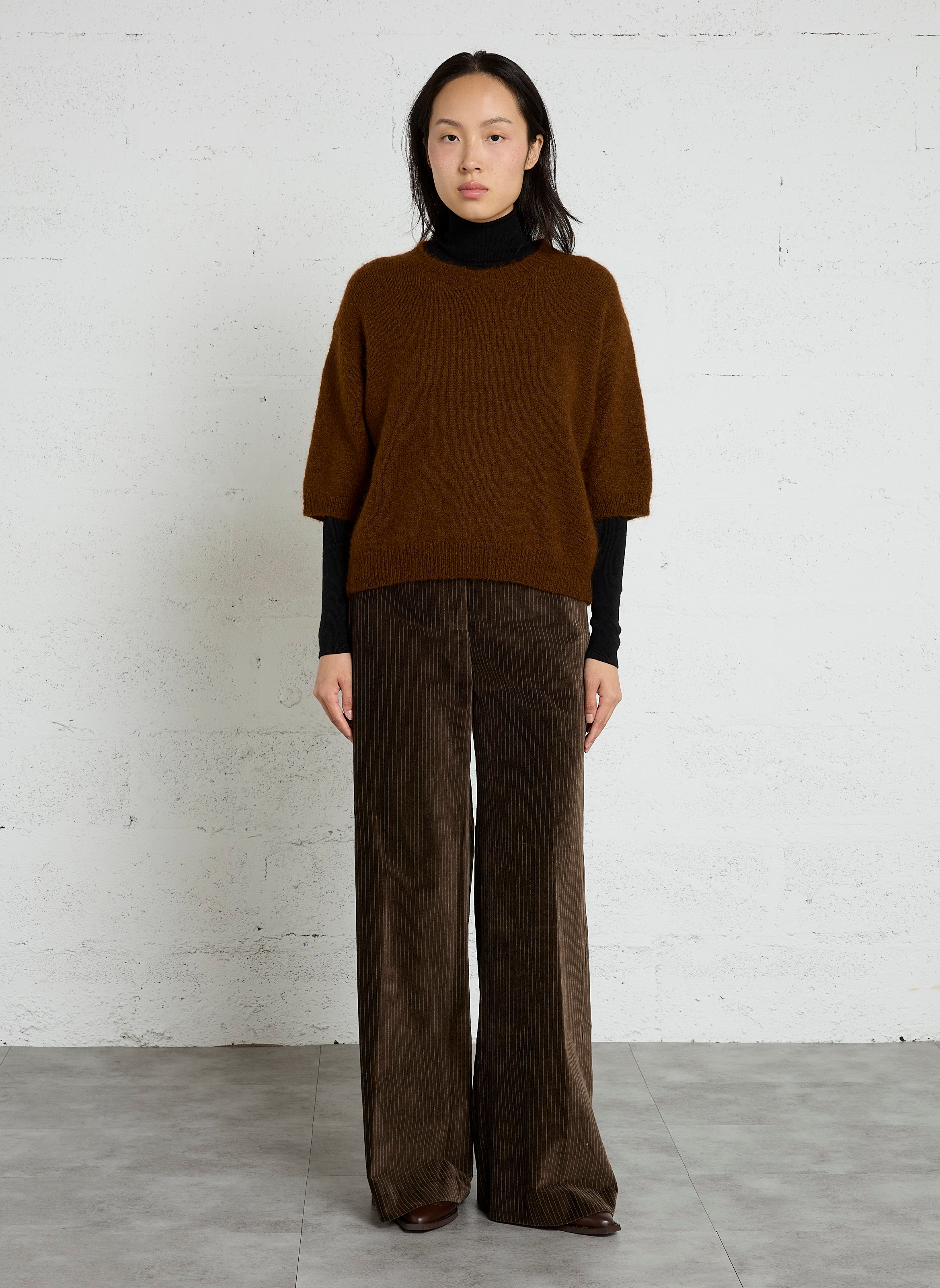 Oversized wool-blend sweater POMANDERE Brown
