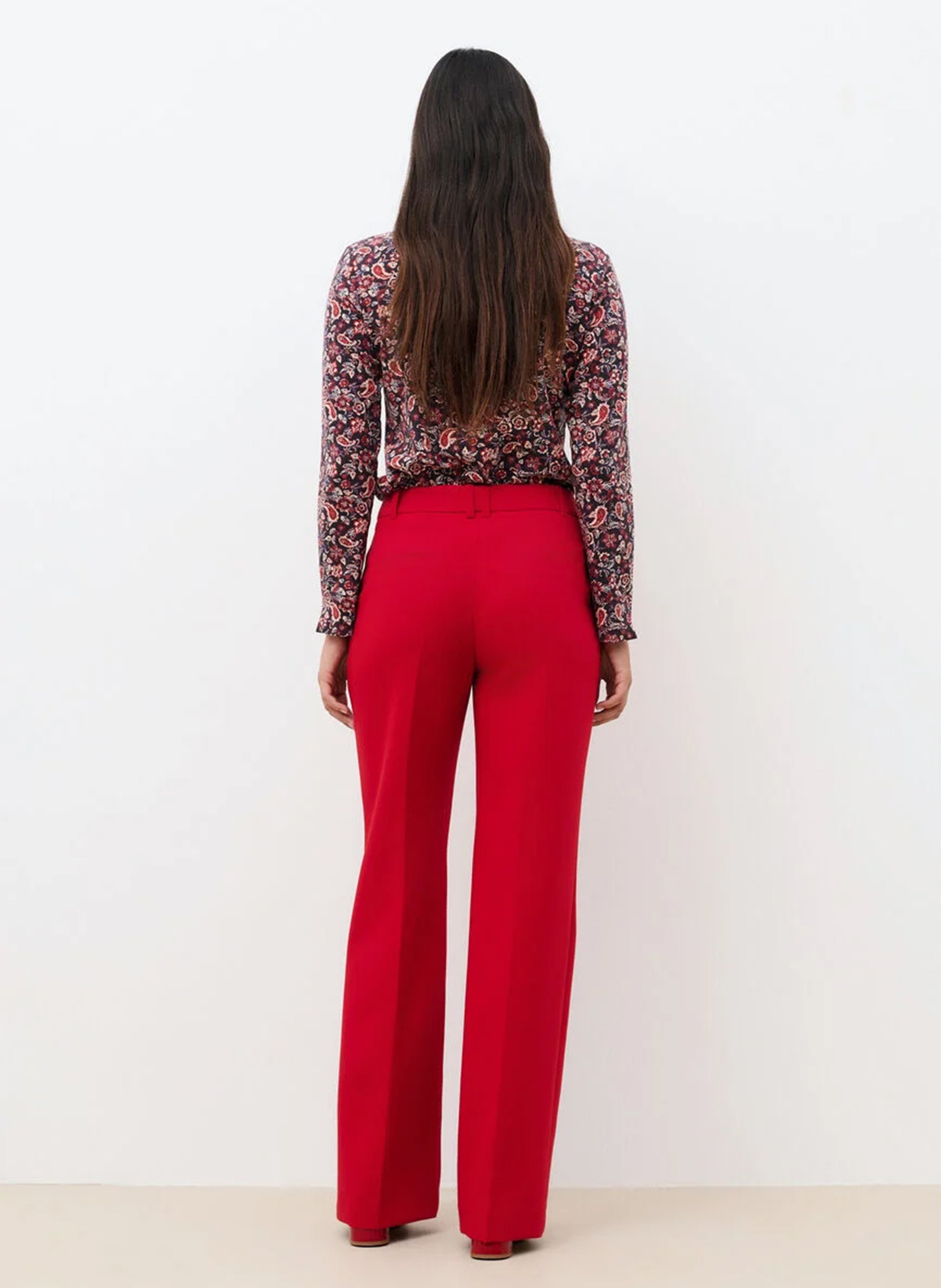 Plain straight trousers CAROLL Red