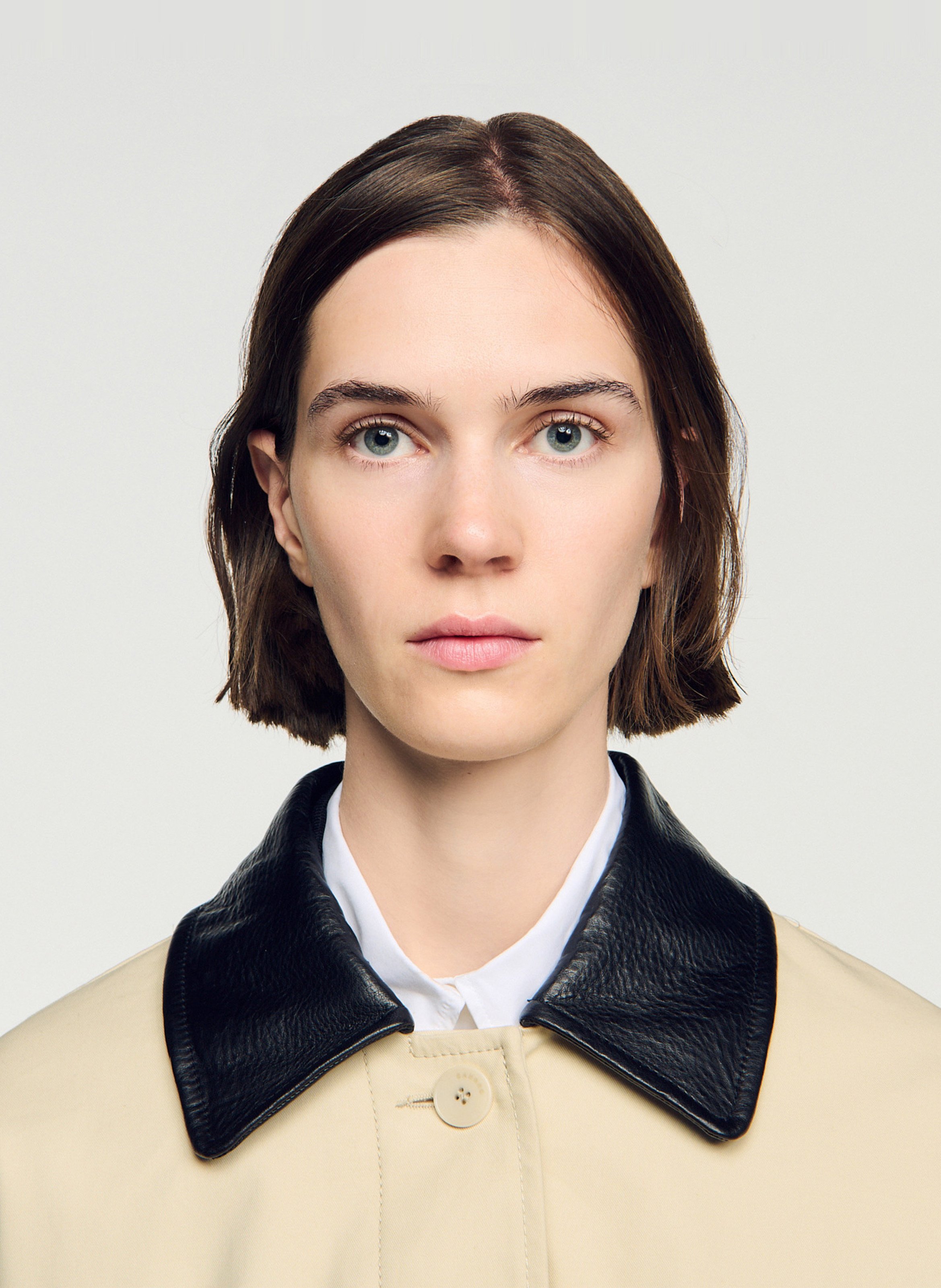 Manteau oversize en coton SANDRO Beige