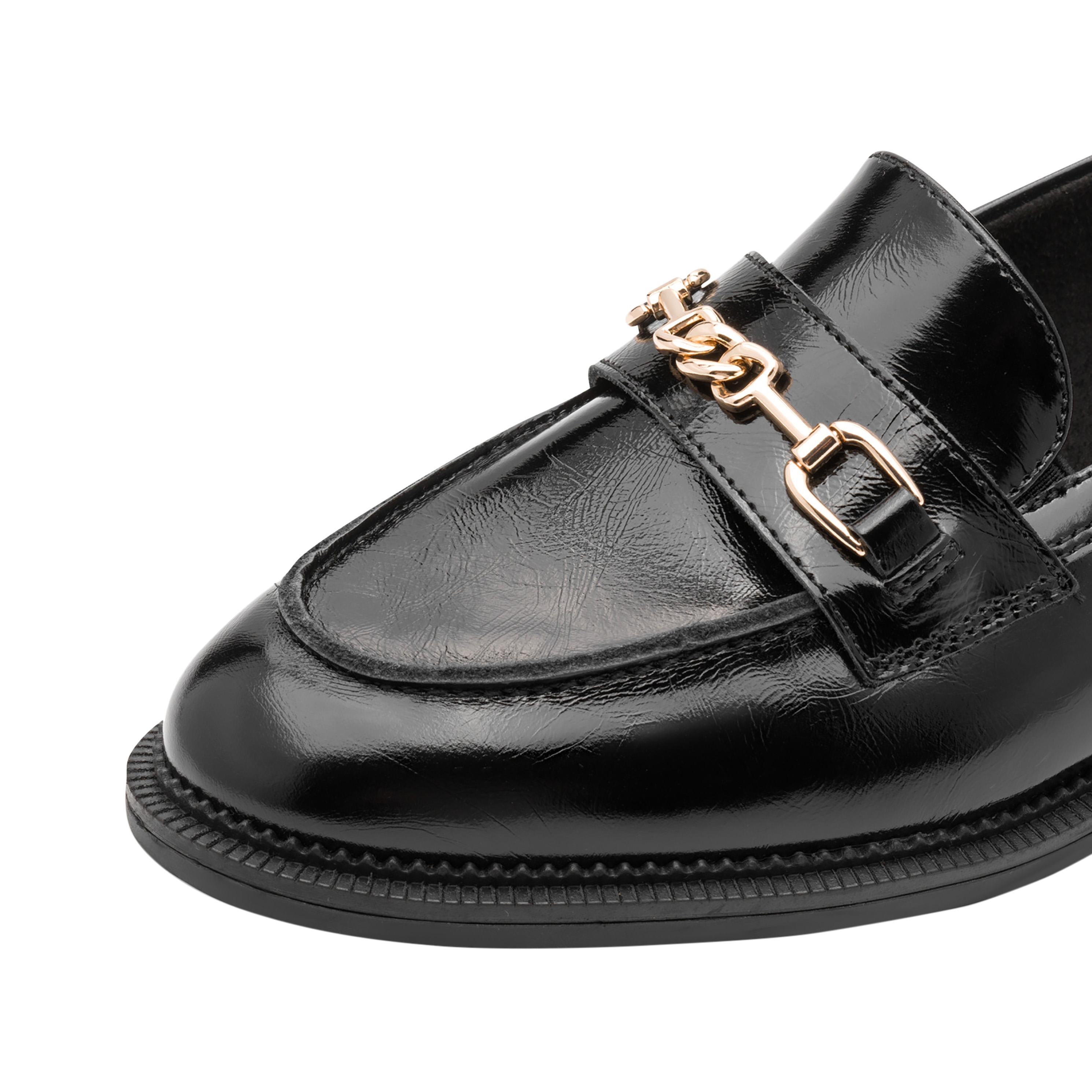 Leather moccasins TAMARIS Black