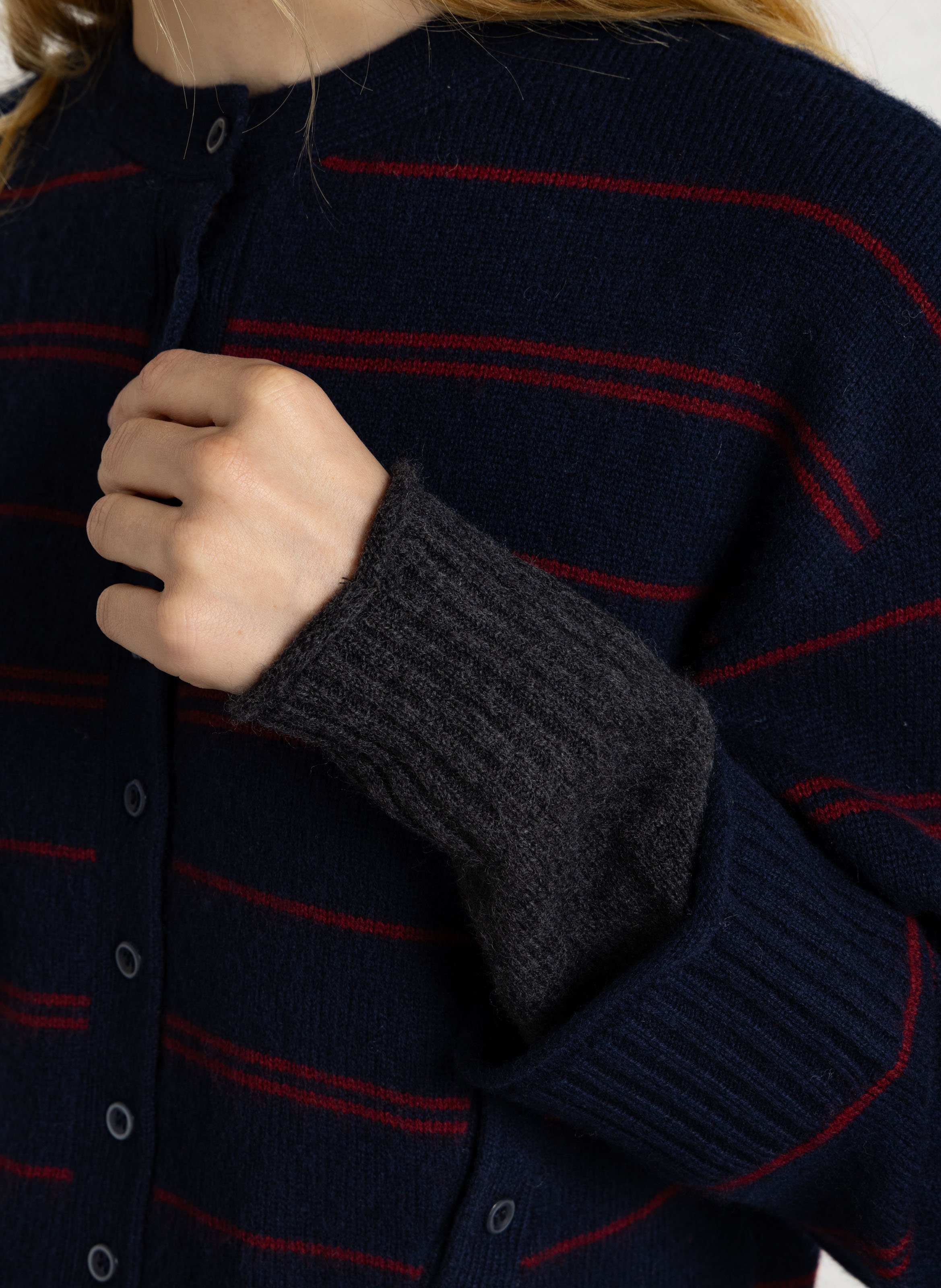 Round-neck wool cardigan DAMSON MADDER Blue