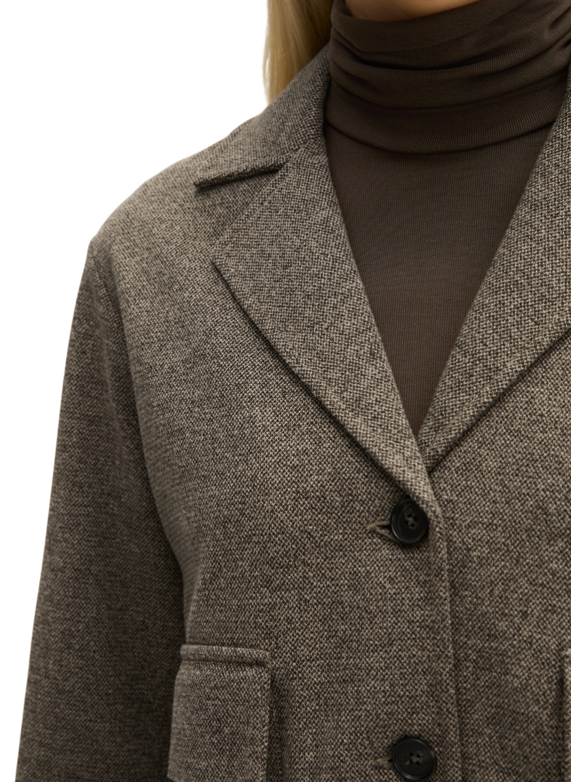 Veste droite en coton mélangé MARC O'POLO Marron