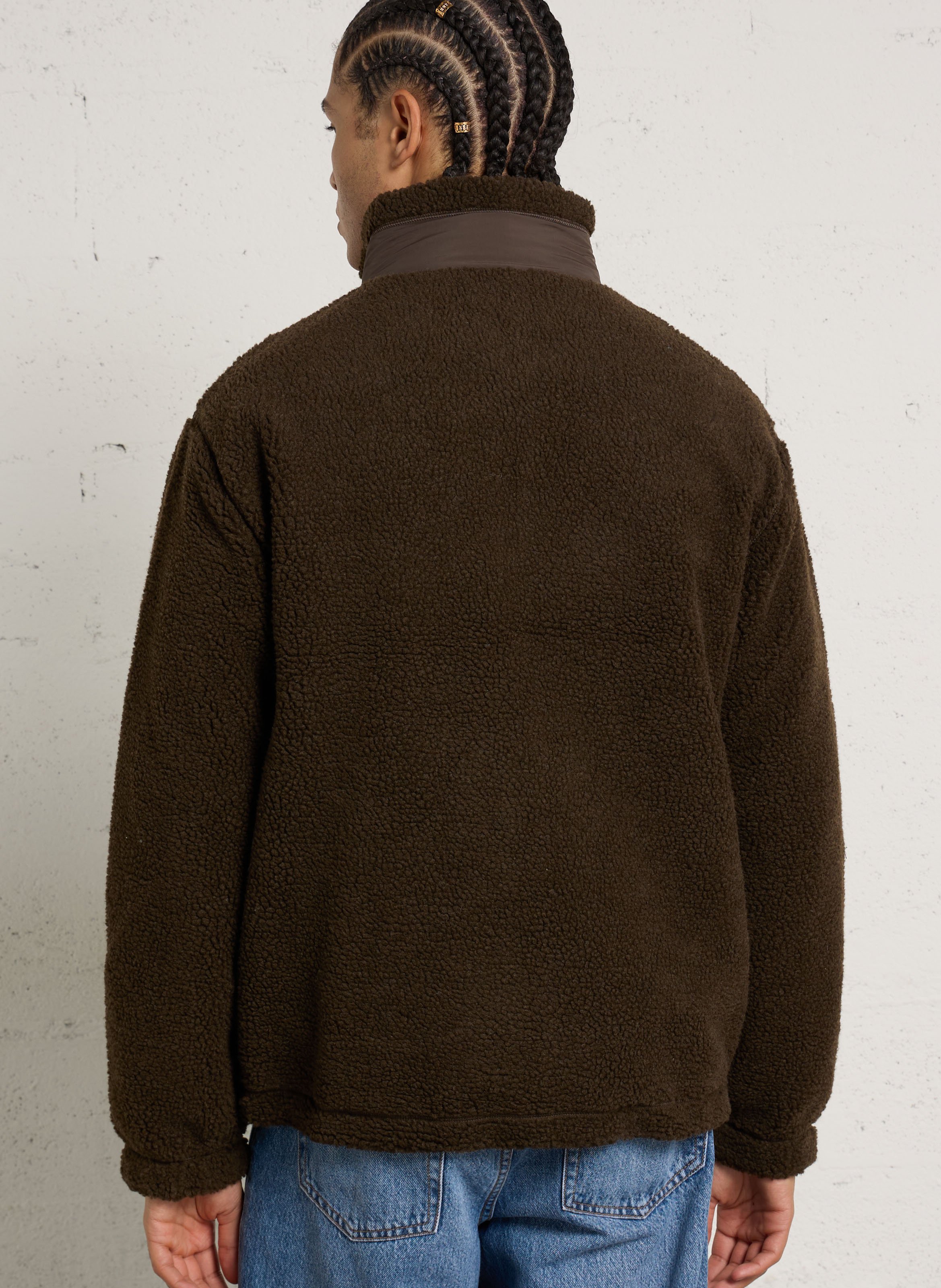 Veste polaire droite col montant GANT Marron