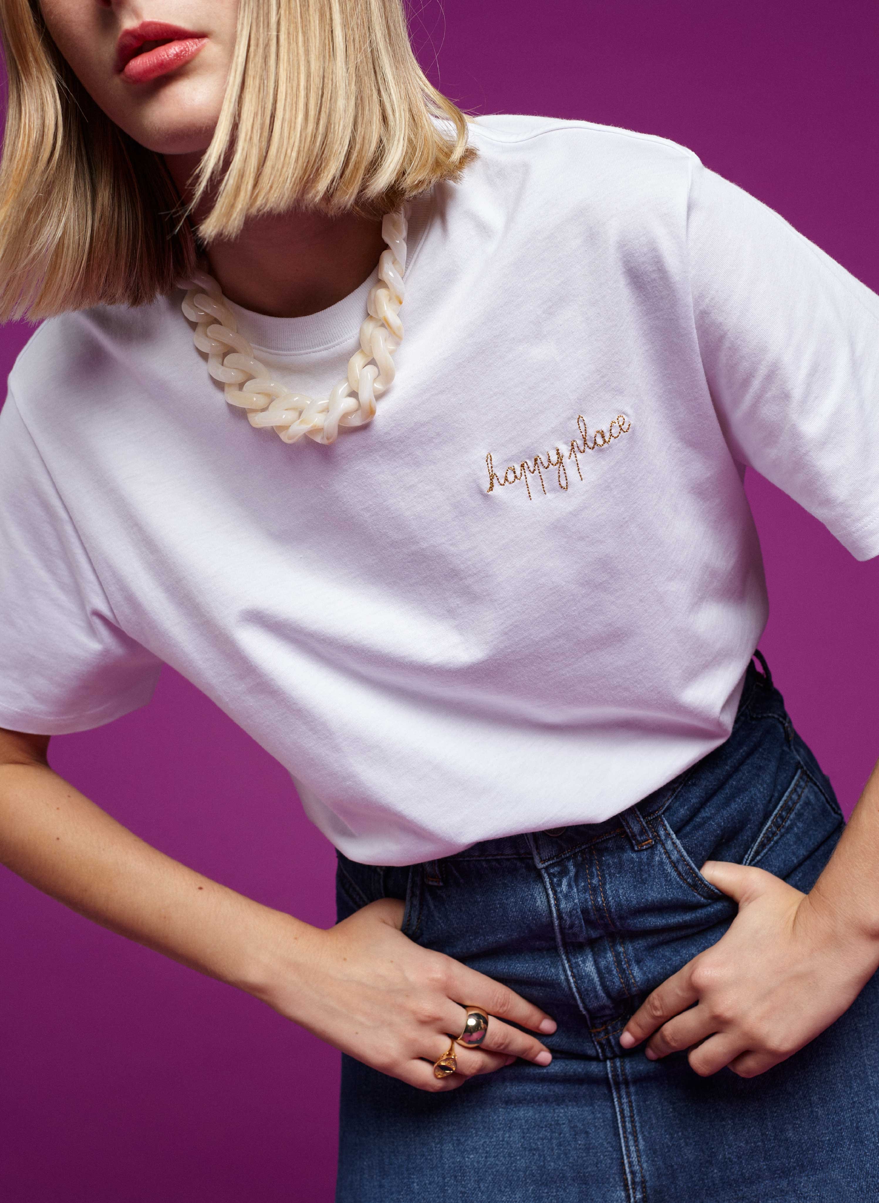 Tee-shirt brodé en coton bio - 15 ANS - EDITION LIMITEE MAISON LABICHE Blanc