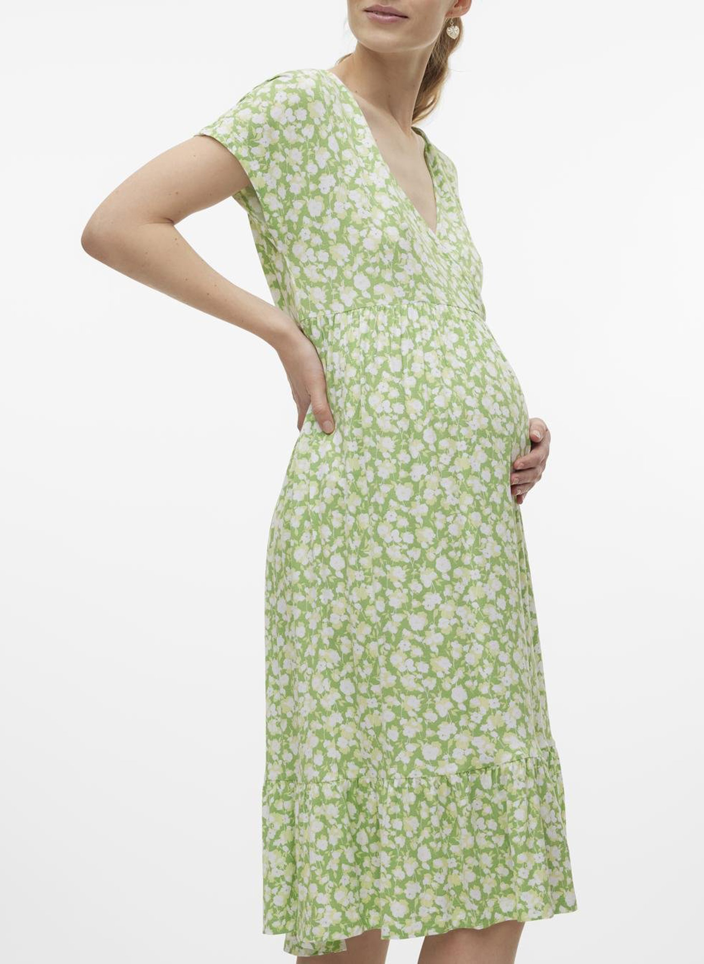 Straight V-neck midi dress MAMALICIOUS Multicolored