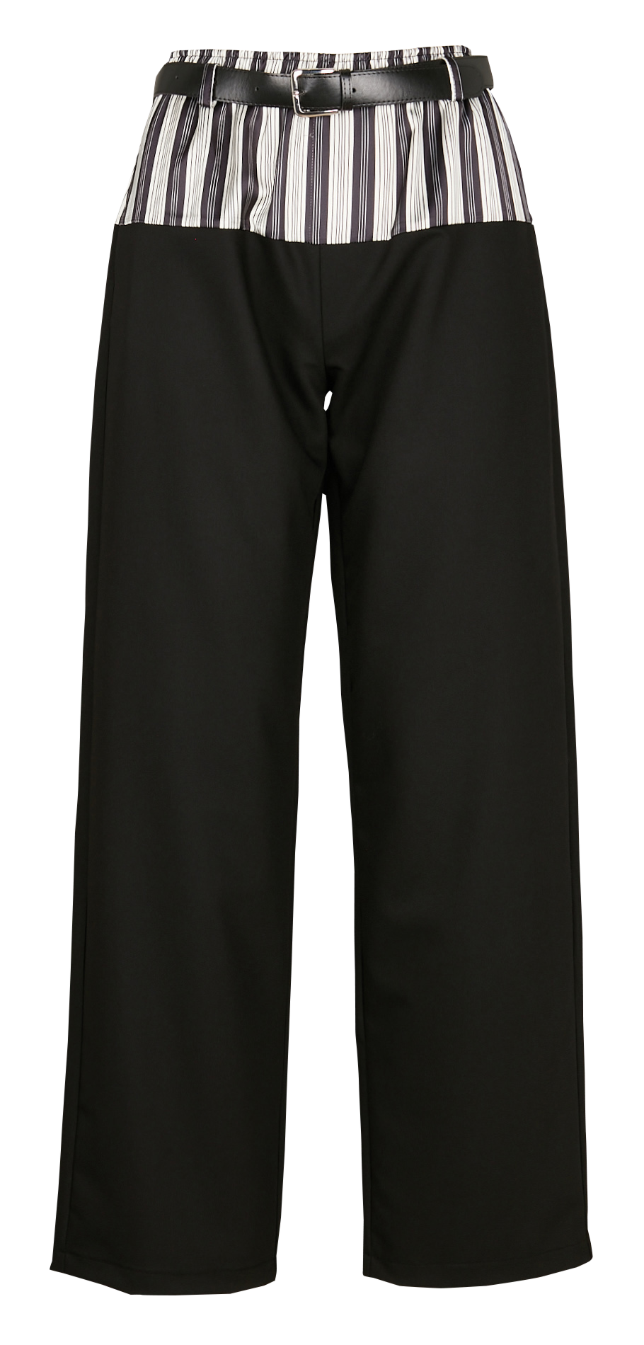 Pantalon large rayé à ceinture  IMPERIAL Noir