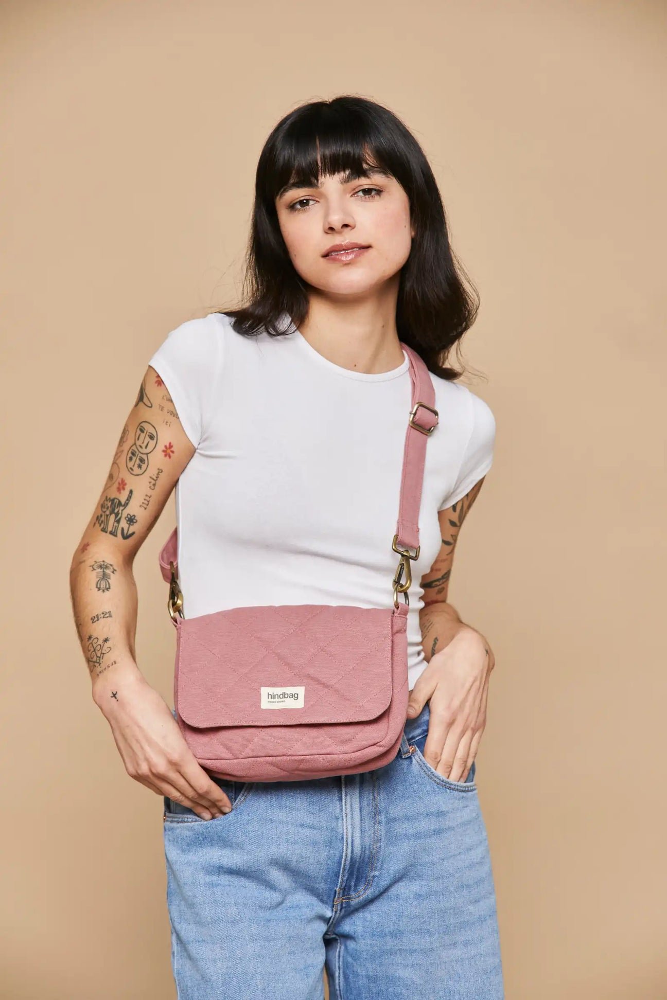 Cotton handbag HINDBAG Pink