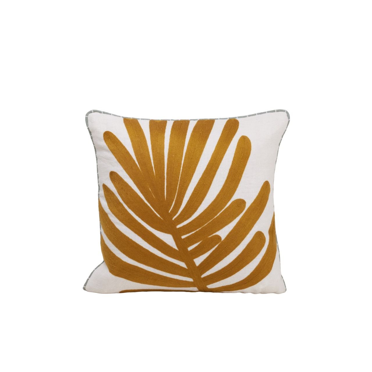 Cushion cover TROPI Ecru et moutarde