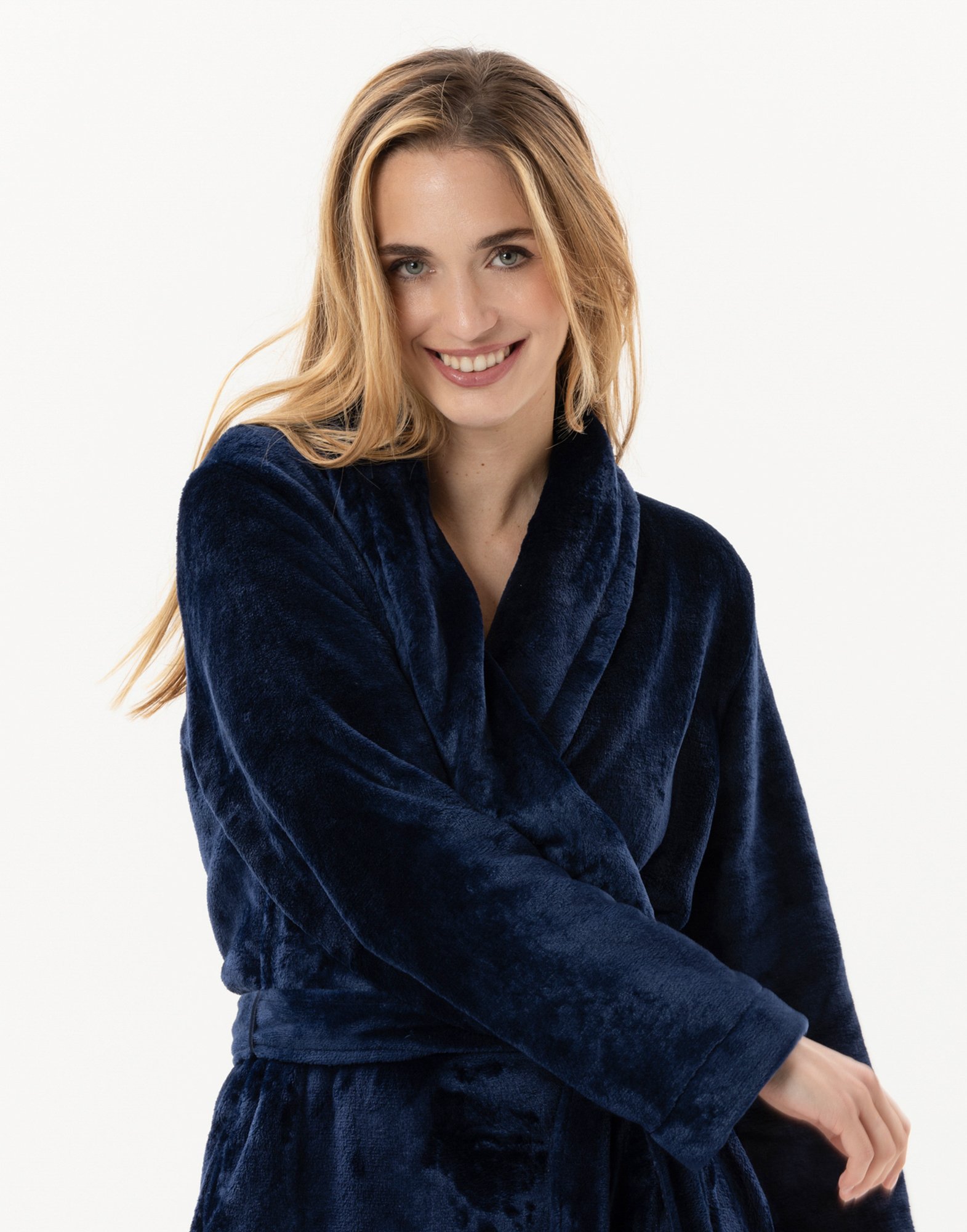 Plush Flannel Robe LE CHAT Blue